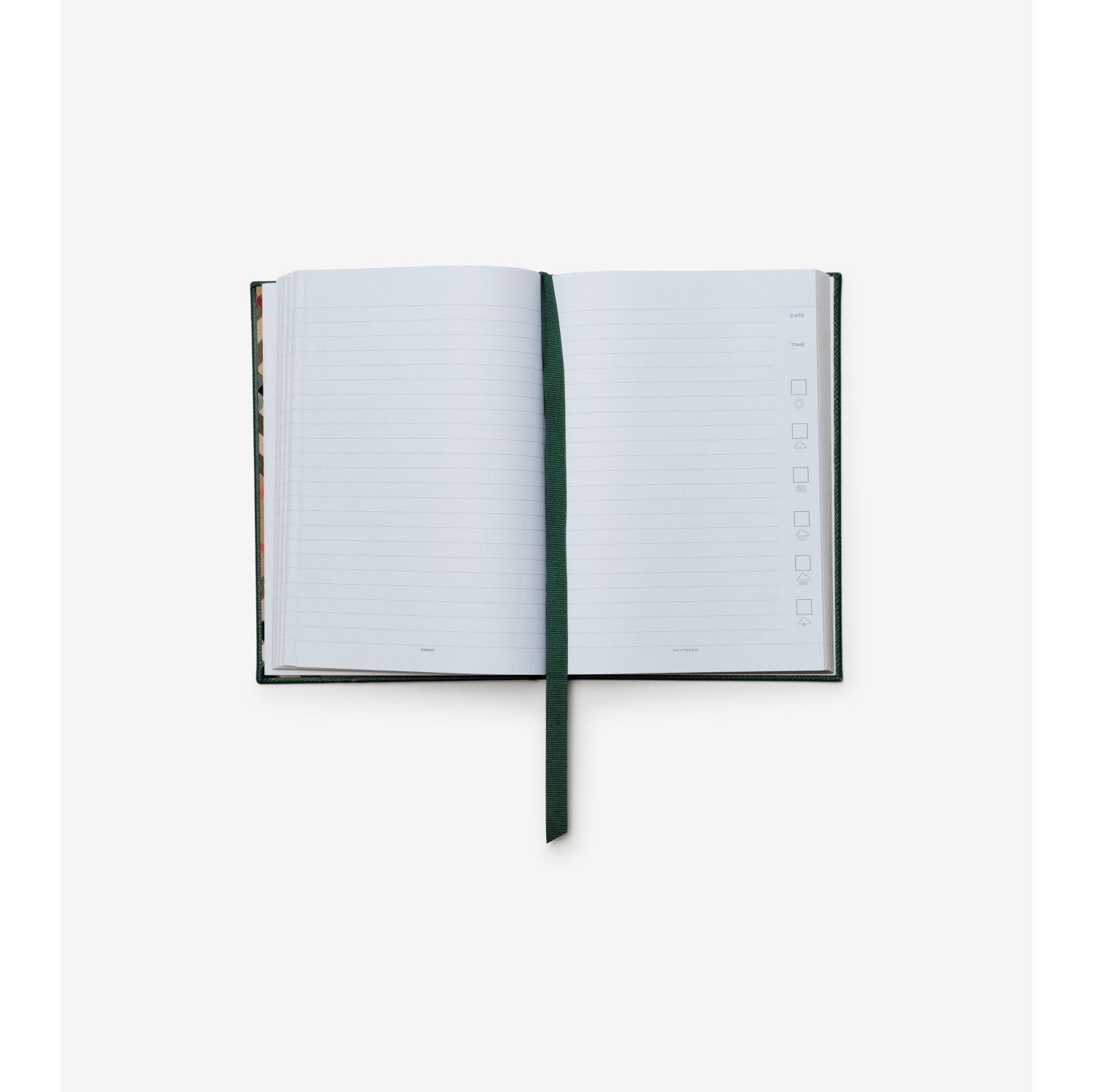 Burberry x Smythson Panama Leather Soho Notebook in Forest green ...