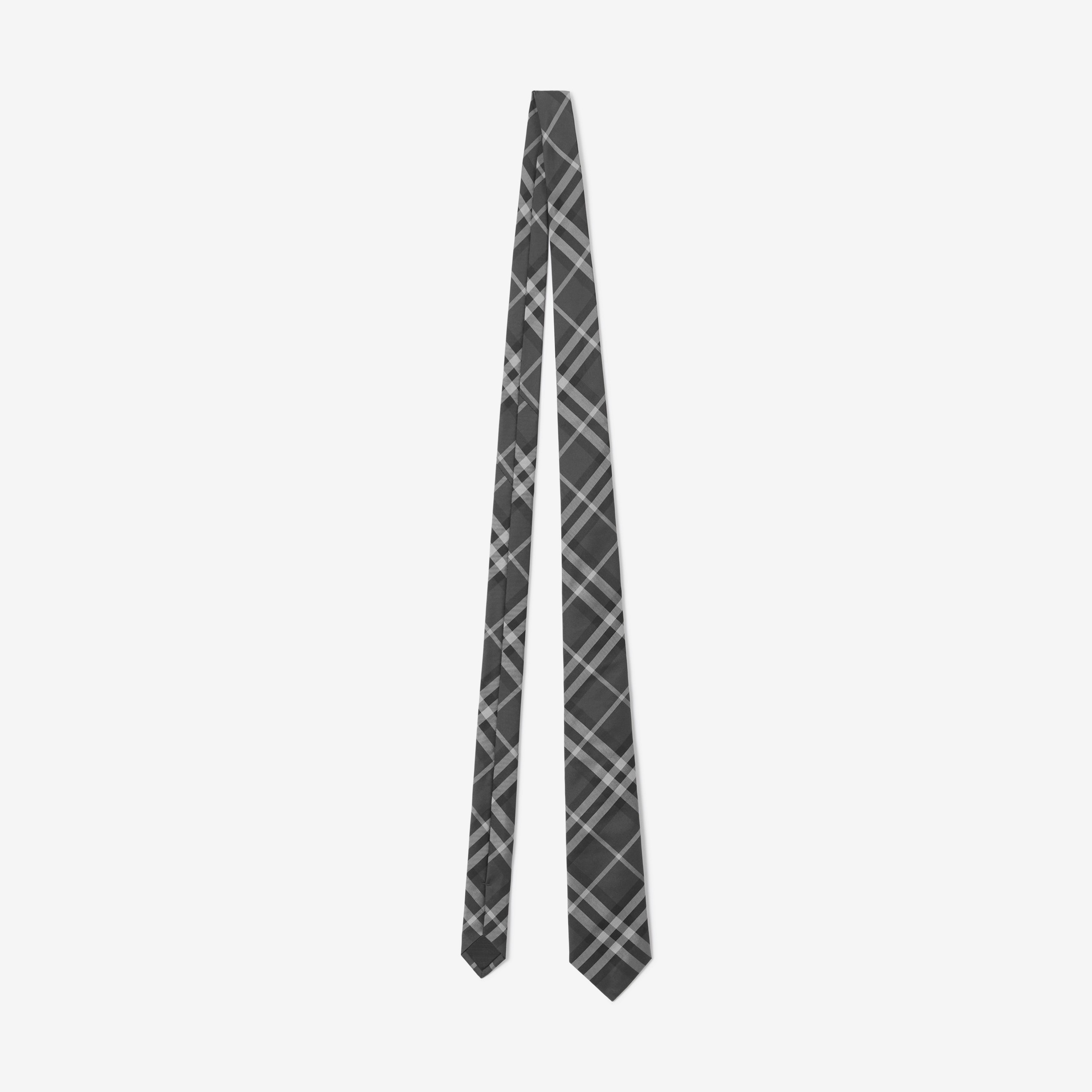 Cravatta dal taglio classico in seta con motivo Vintage check (Nero Fumo) - Uomo | Sito ufficiale Burberry® - 1