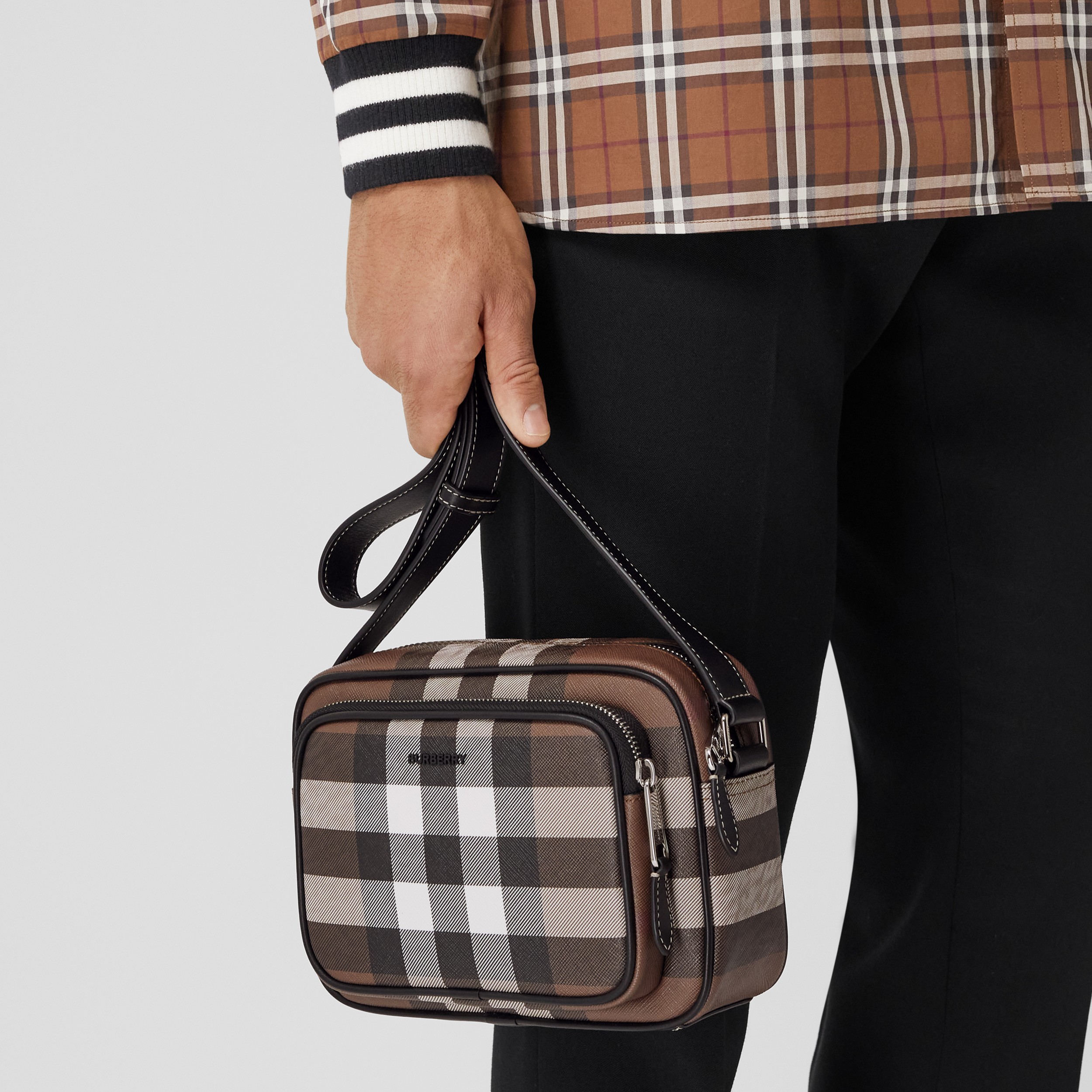 Exaggerated Check Paddy Bag in Dark Birch Brown - Men | Burberry® Official - 4