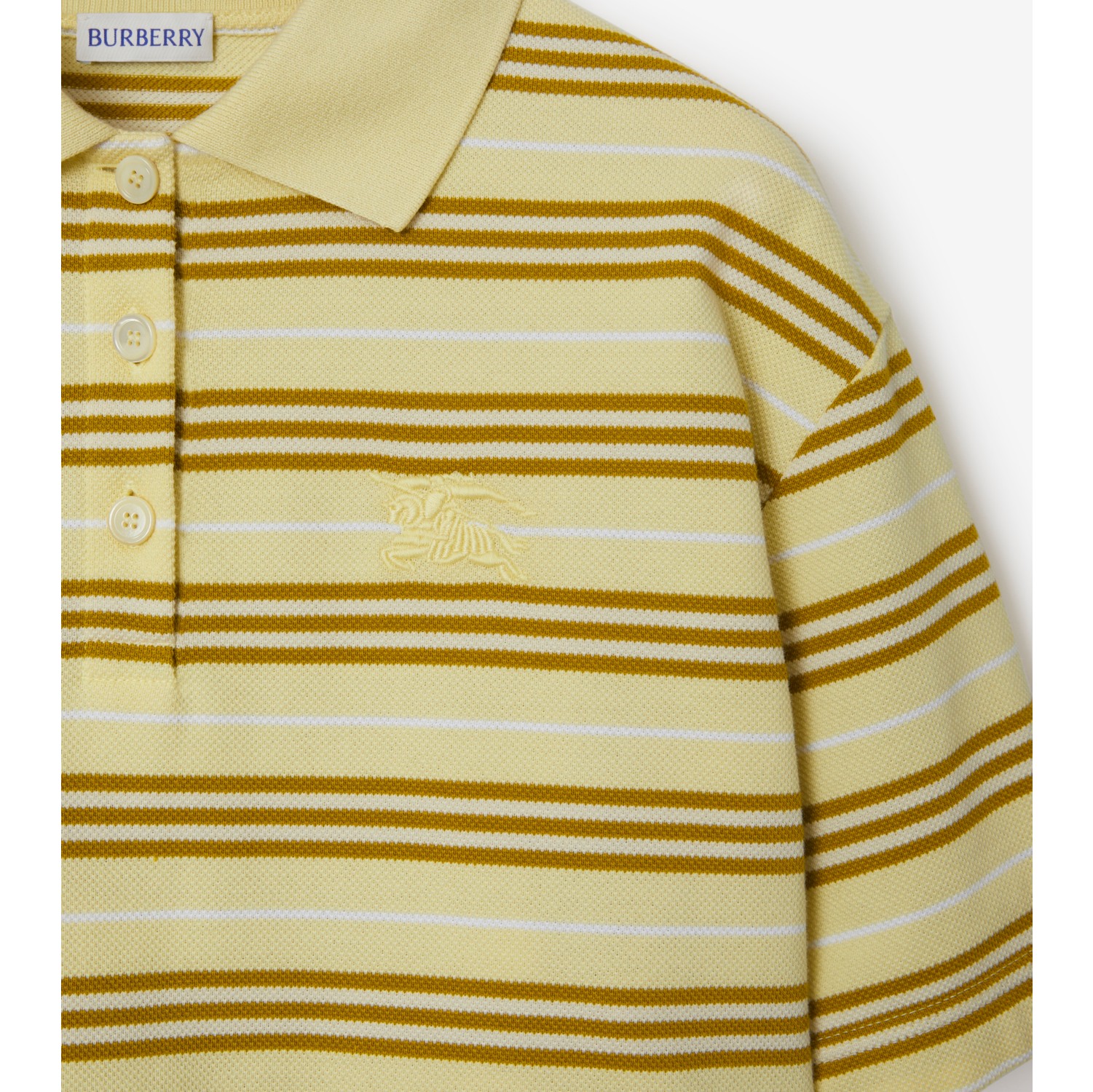Polo cropped en algodón a rayas