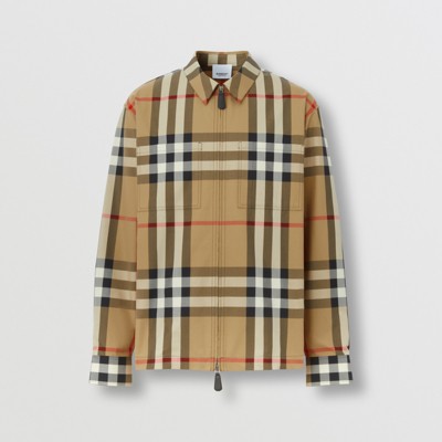 Exaggerated Check Cotton Oversized Shirt