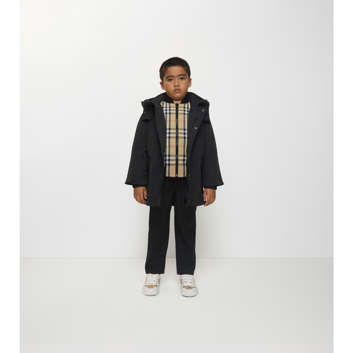  Check Detachable Warmer Nylon Parka