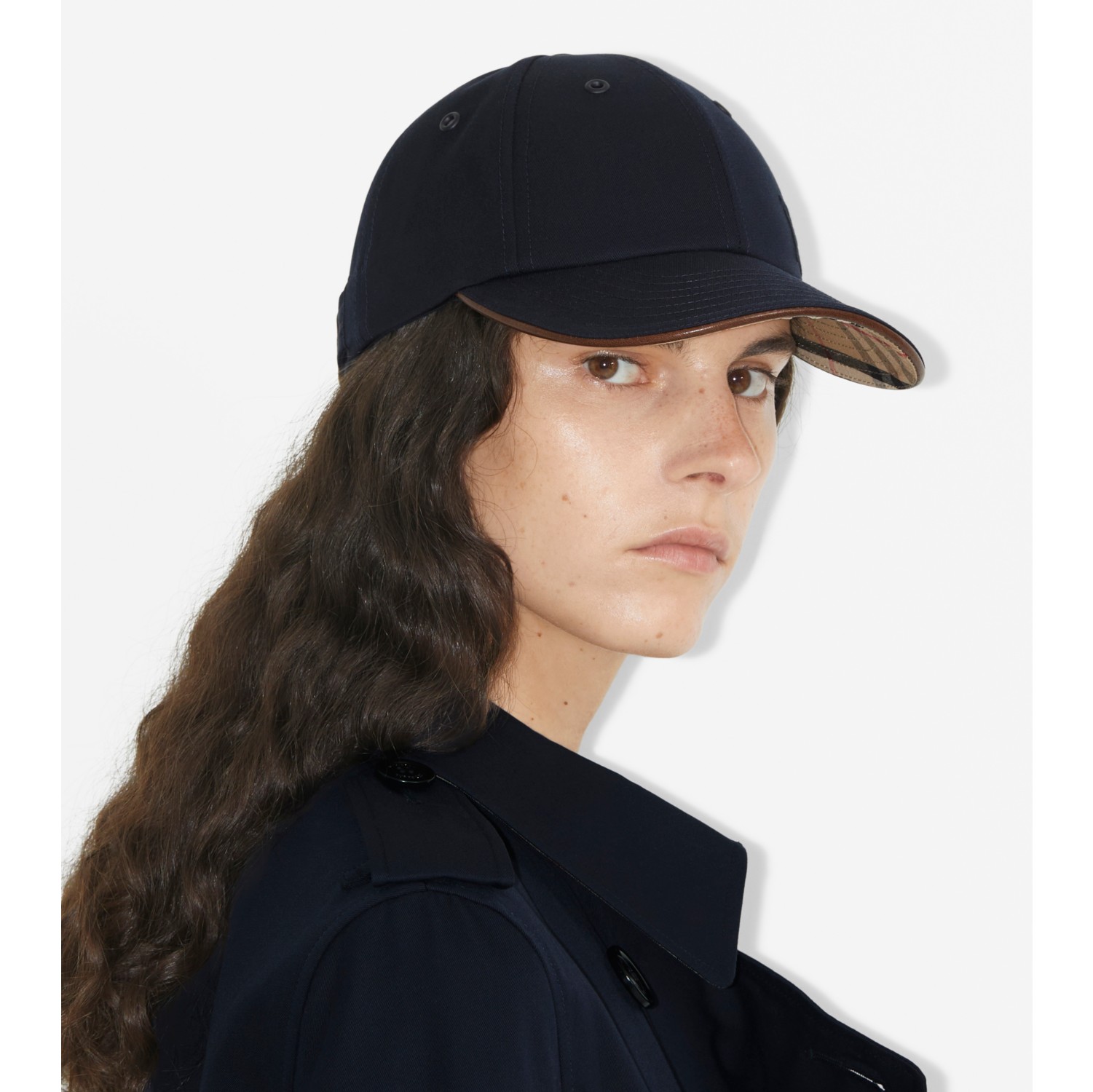 Monogram Motif Gabardine Baseball Cap in Coal Blue | Burberry