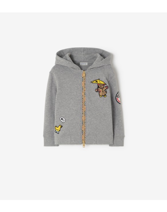 Rain Bear Cotton Zip Hoodie