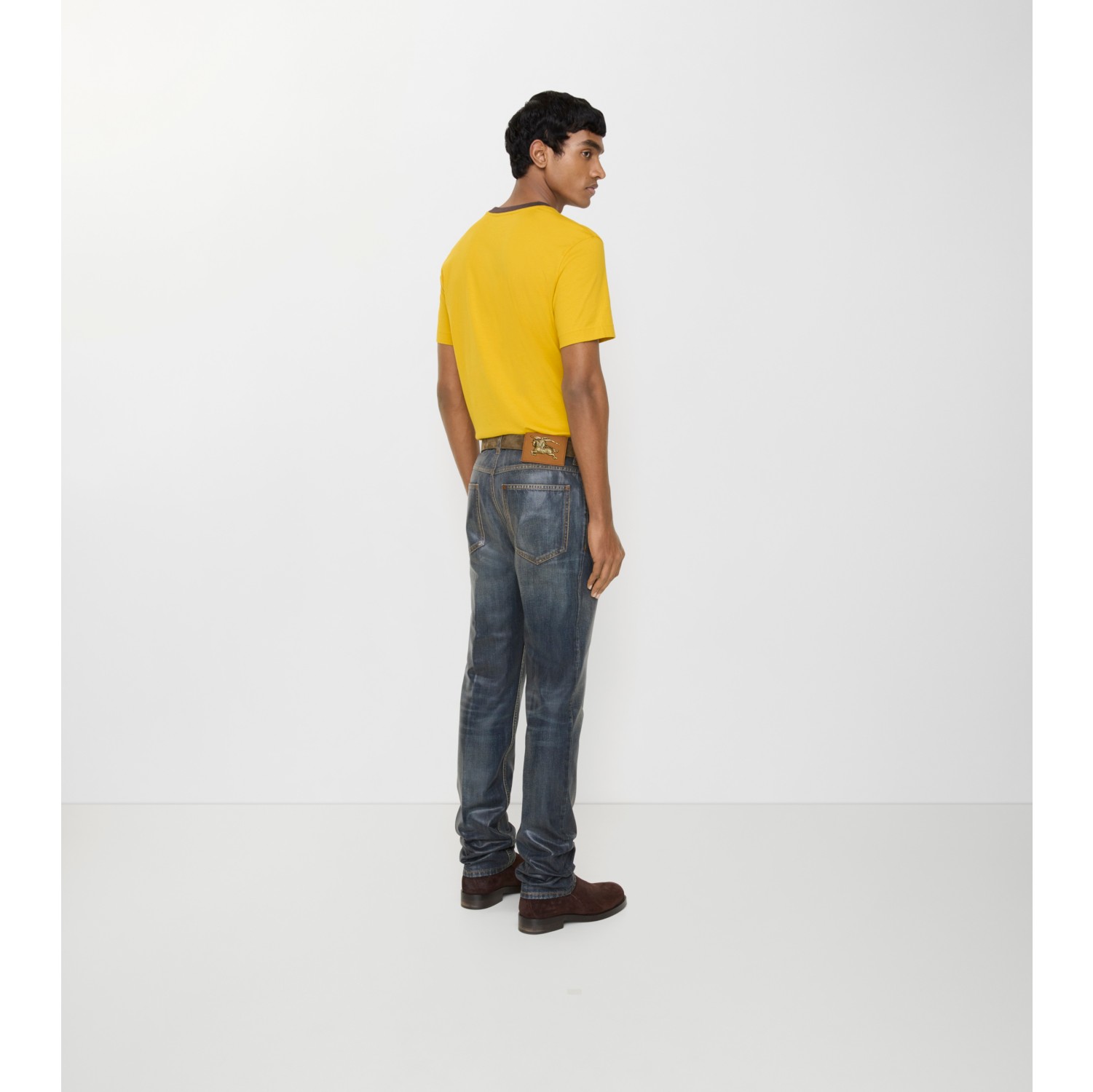 パンツ archive Burberry Coated Denim Pants Slim Coated Jeans in Mid blue - Men, Cotton | Burberry® Official