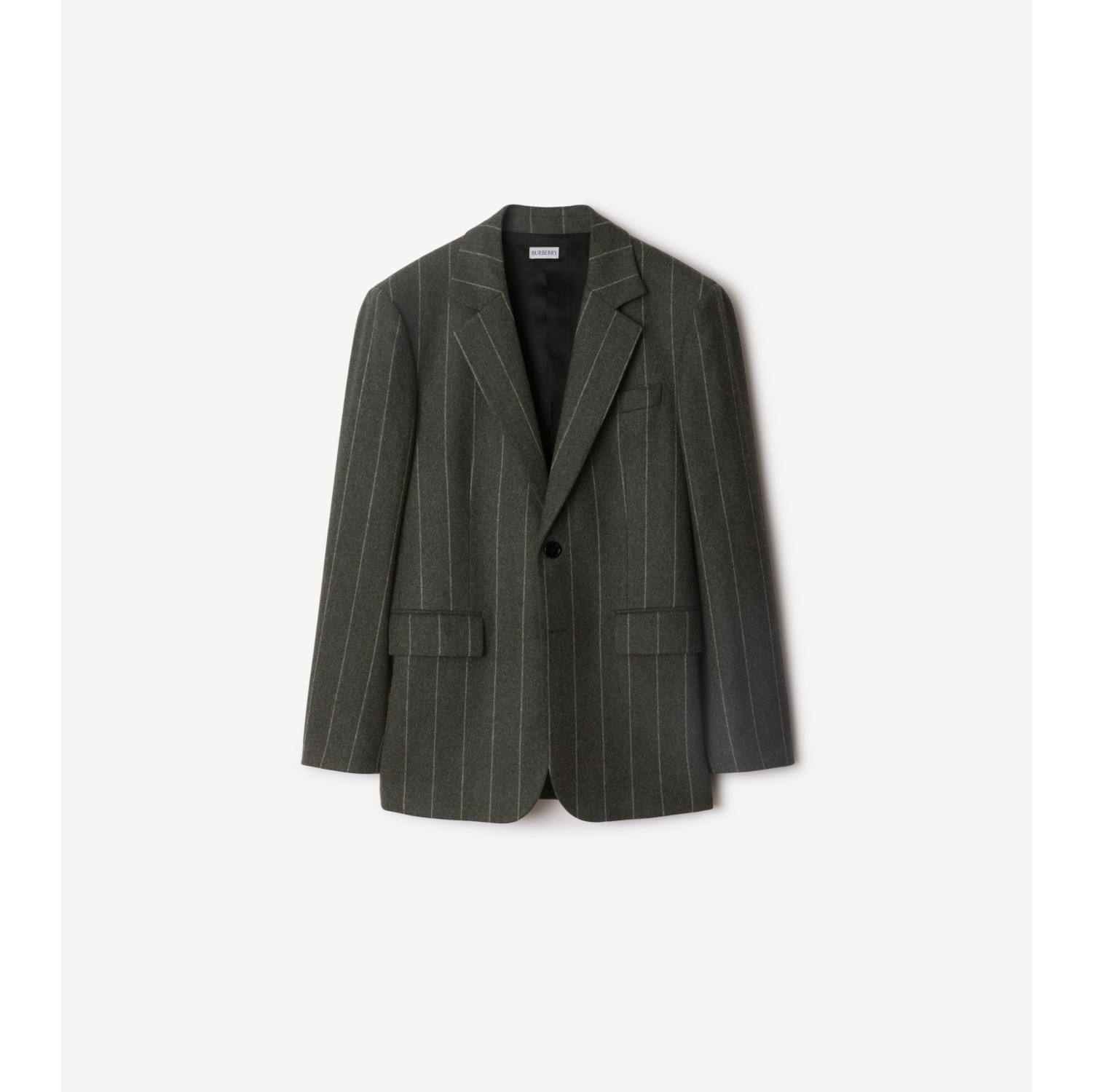 Pinstriped Wool Tailored Jacket