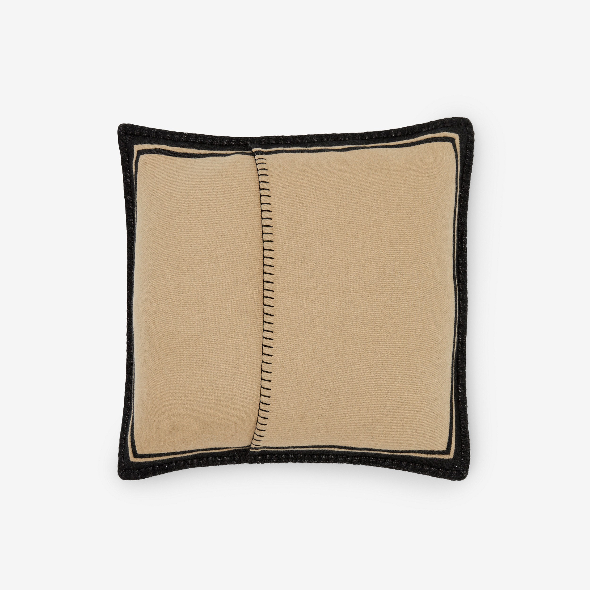 Capa para almofada de lã e cashmere em jacquard com logotipo (Mel/preto) | Burberry® oficial - 3