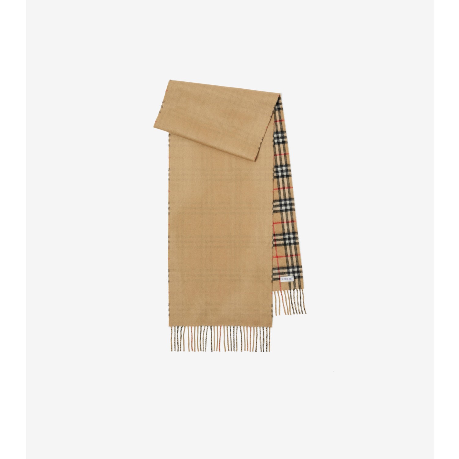 Reversible Check Cashmere Scarf in Archive beige Burberry Official