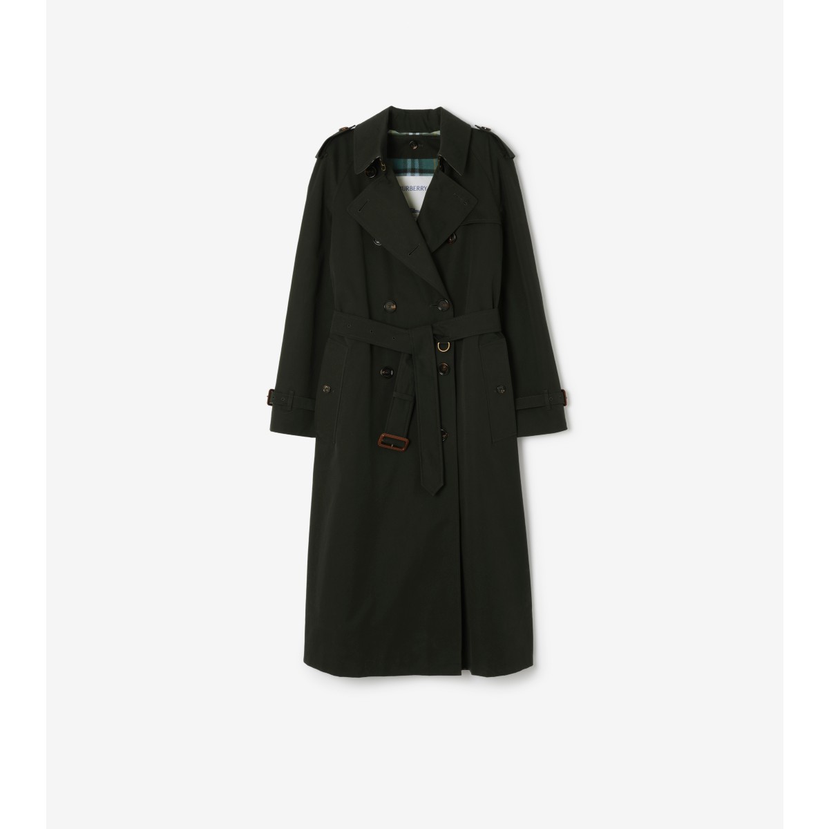  Check Long Gabardine Waterloo Trench Coat with Warmer
