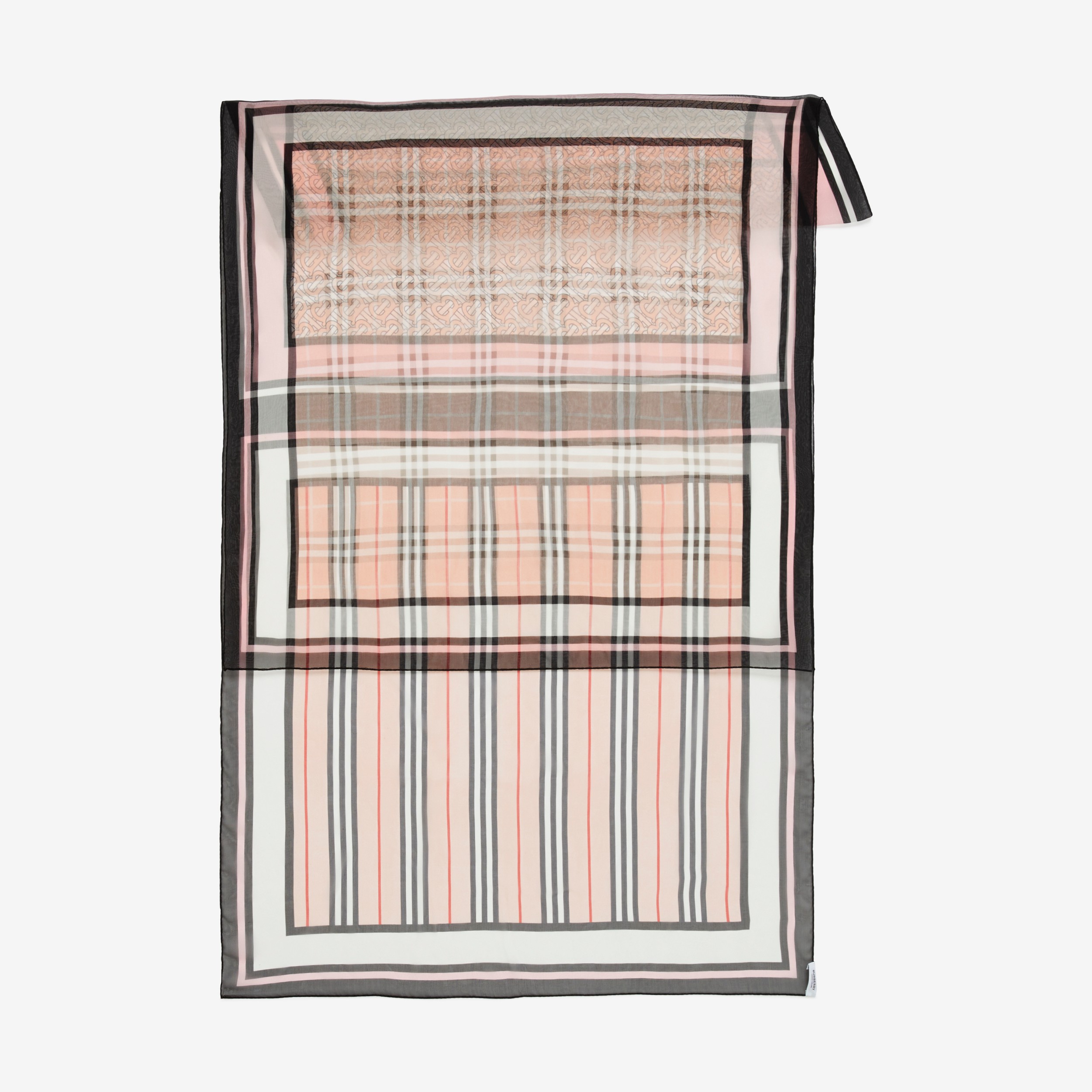 Montage Print Silk Chiffon Scarf in Blush | Burberry® Official - 2