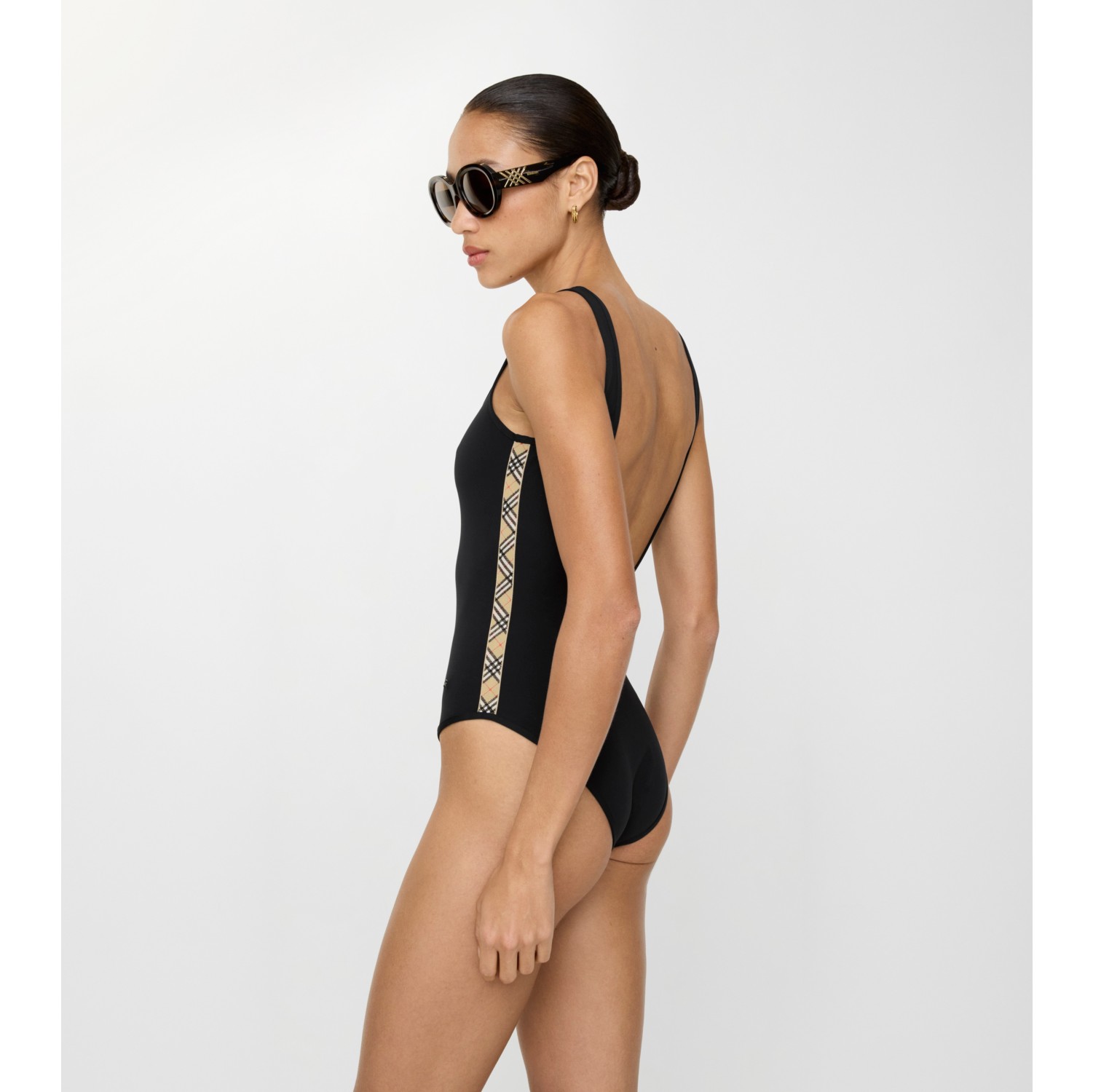 Check Trim Swimsuit