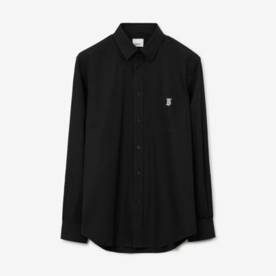 monogram motif technical cotton shirt