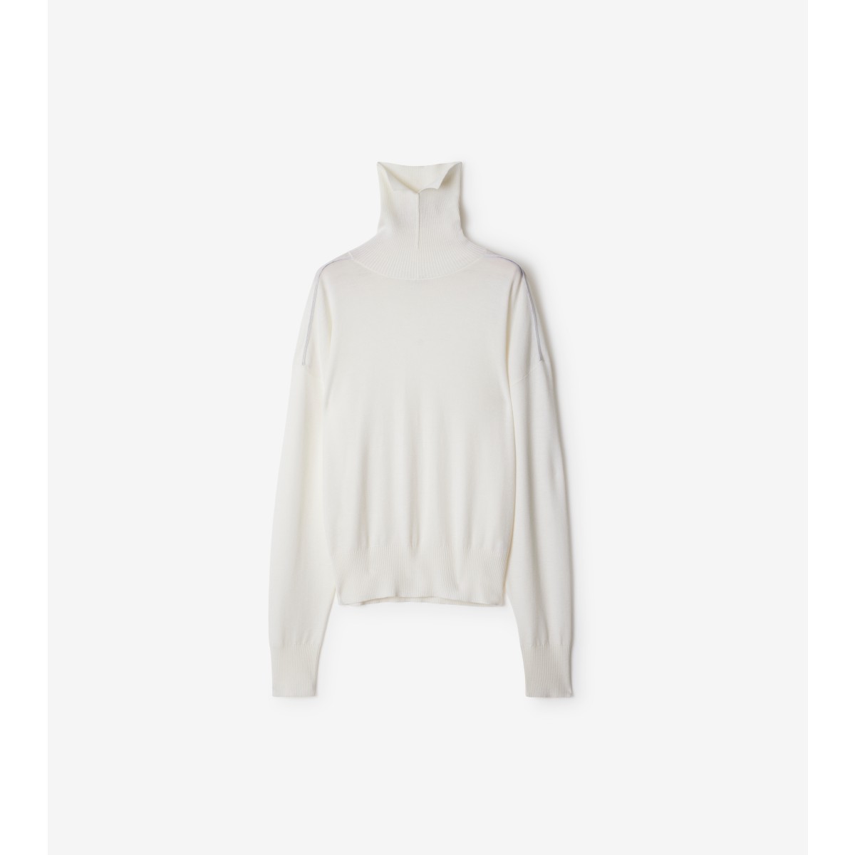 Burberry Wool Rollneck Sweater In Chalk