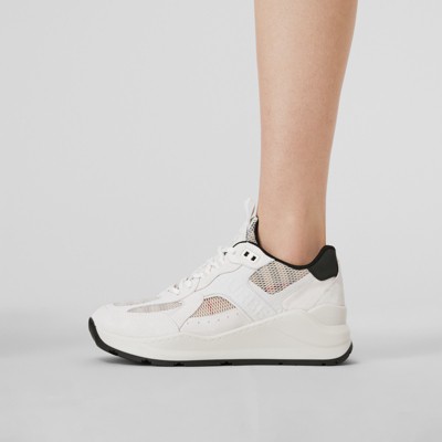 burberry nubuck and mesh sneakers
