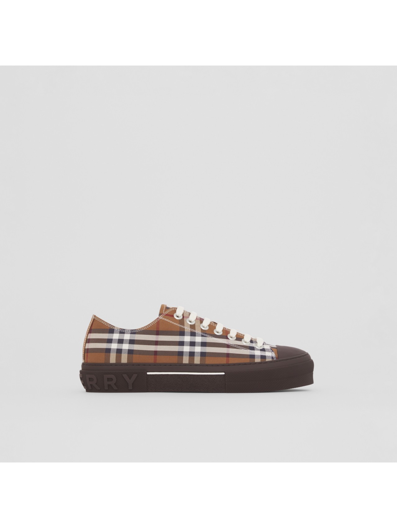 Vintage Check Cotton High-top Sneakers in Birch Brown - Men | Burberry®  Official