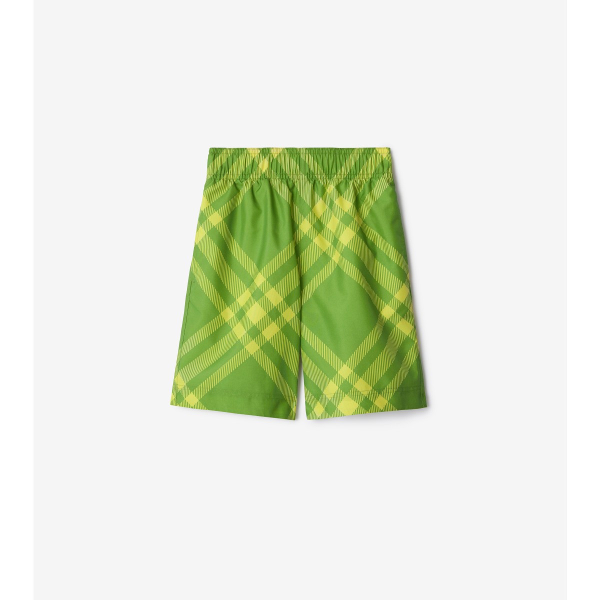 Burberry Checked Elasticated-waist Swim Shorts In Bright Sorrel
