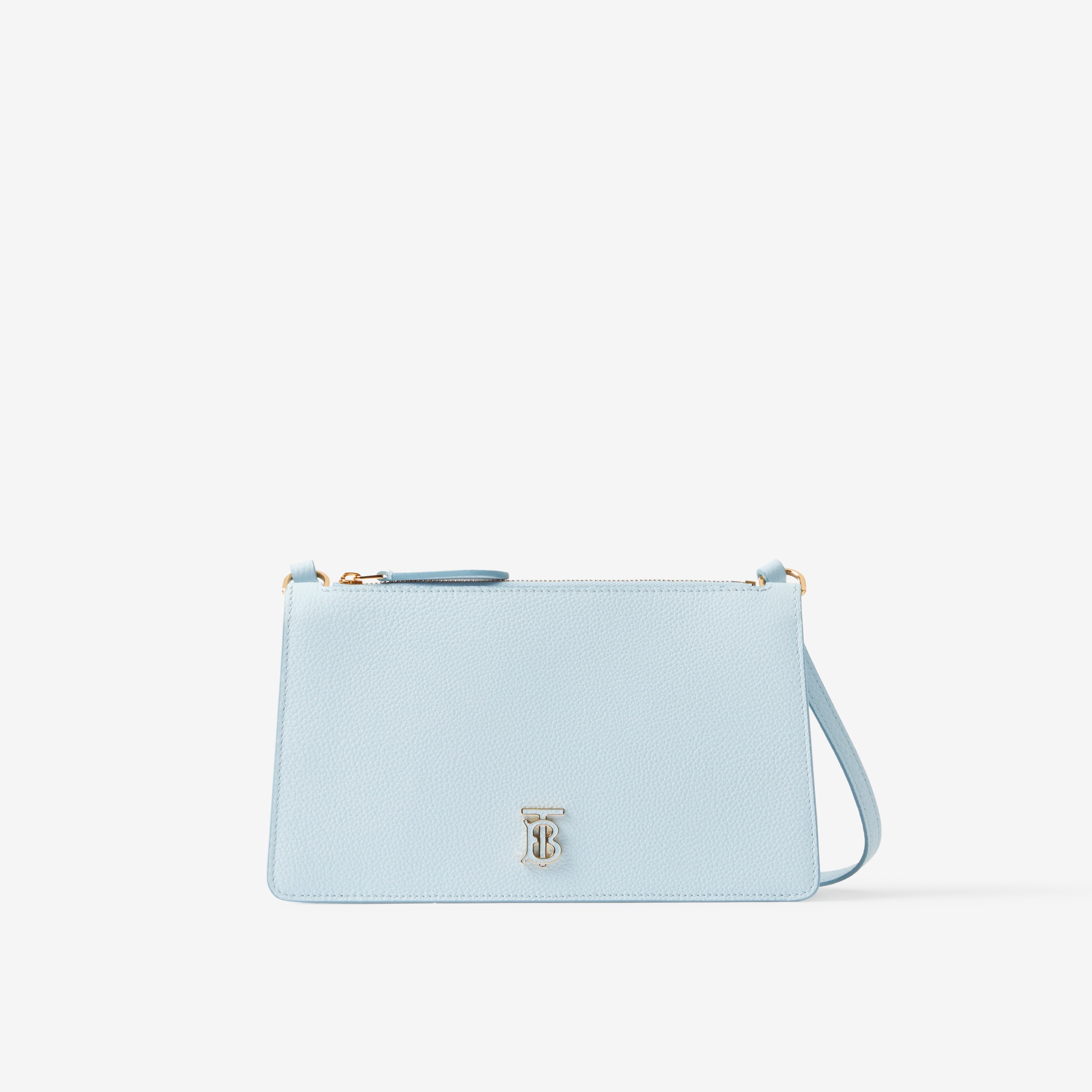 Grainy Leather Mini TB Shoulder Pouch in Pale Blue - Women | Burberry® Official - 1