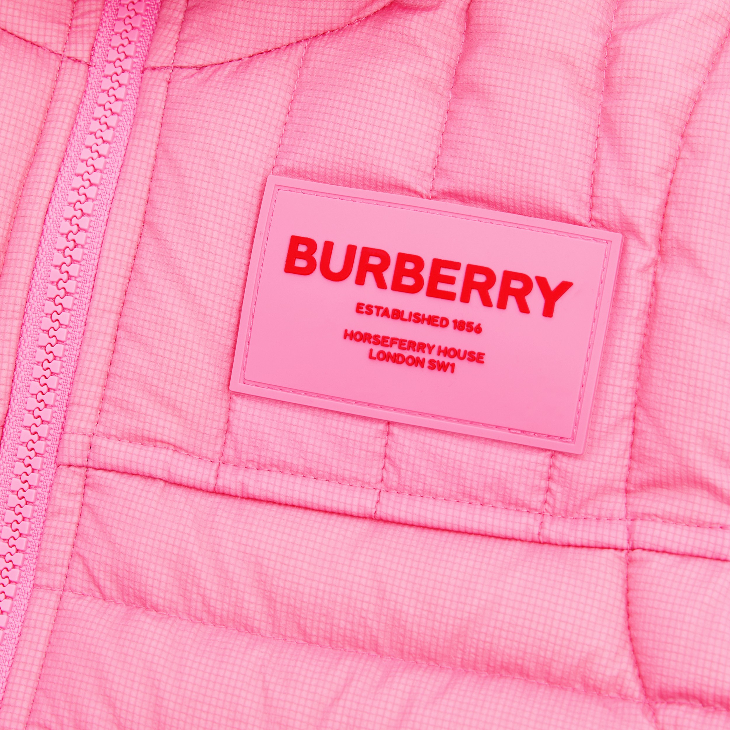 Horseferry Appliqué Nylon Hooded Puffer Gilet in Bubblegum Pink | Burberry® Official - 2