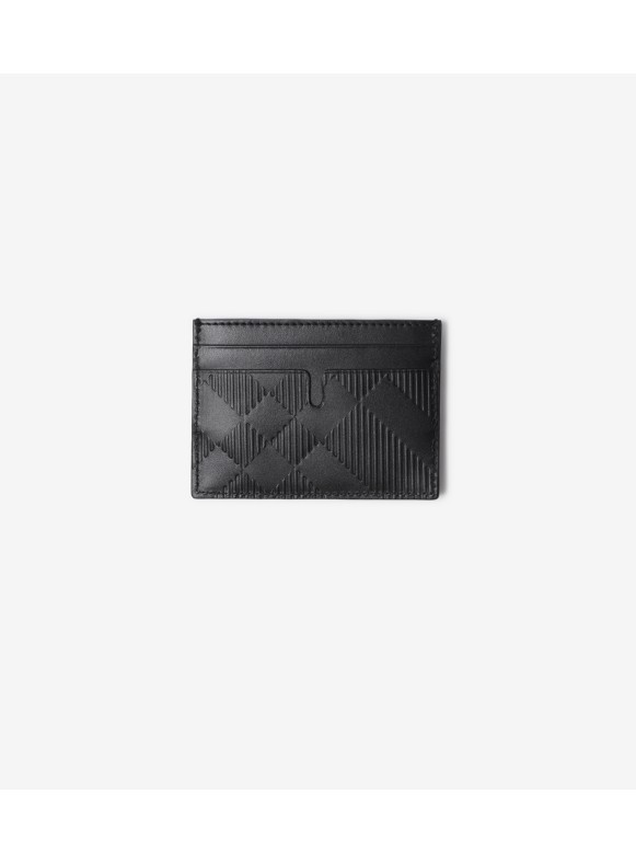 Burberry Leather Money Clip Card Holder - Black - One Size