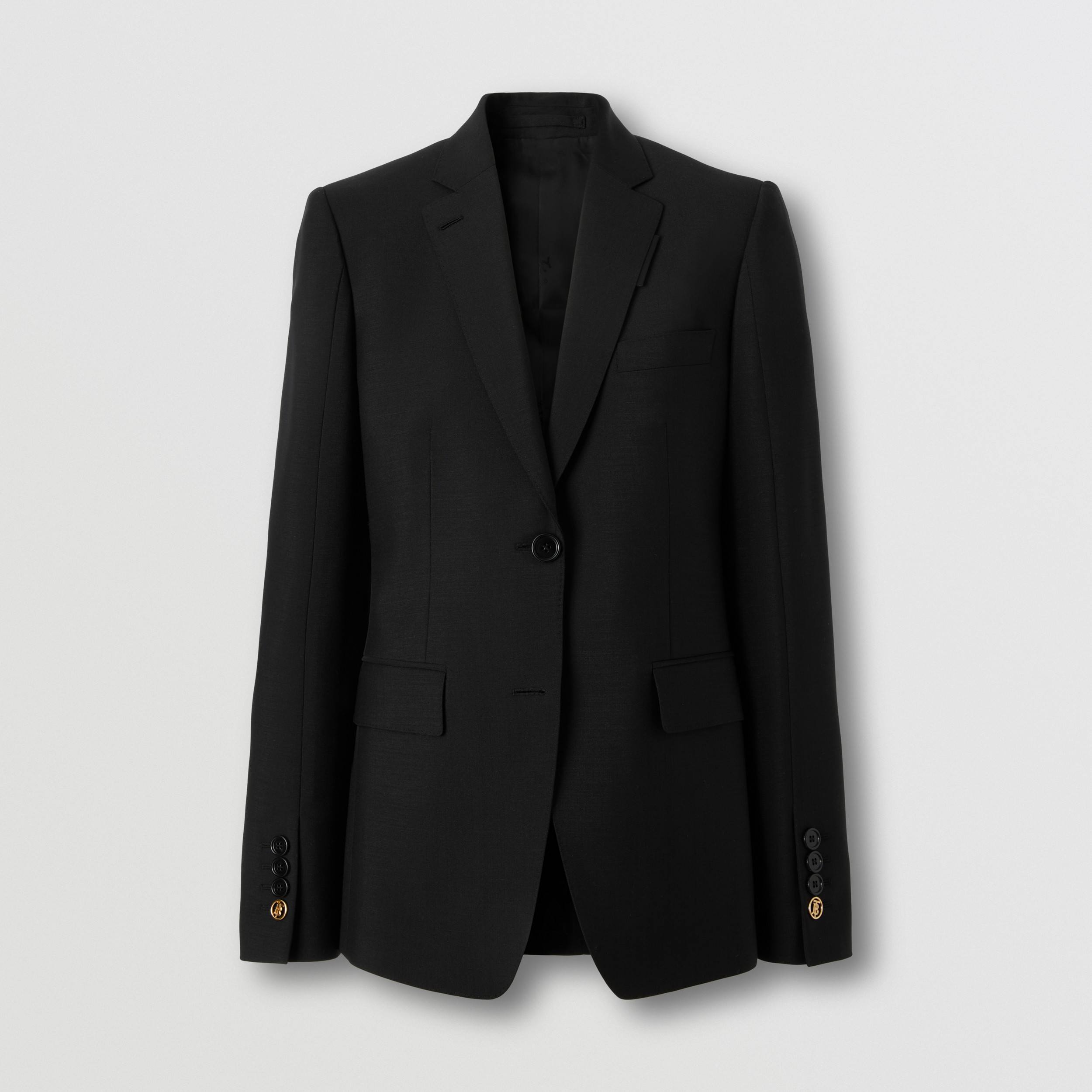 Mohair Wool Tailored Jacket in Black - Women | Burberry® Official - 4