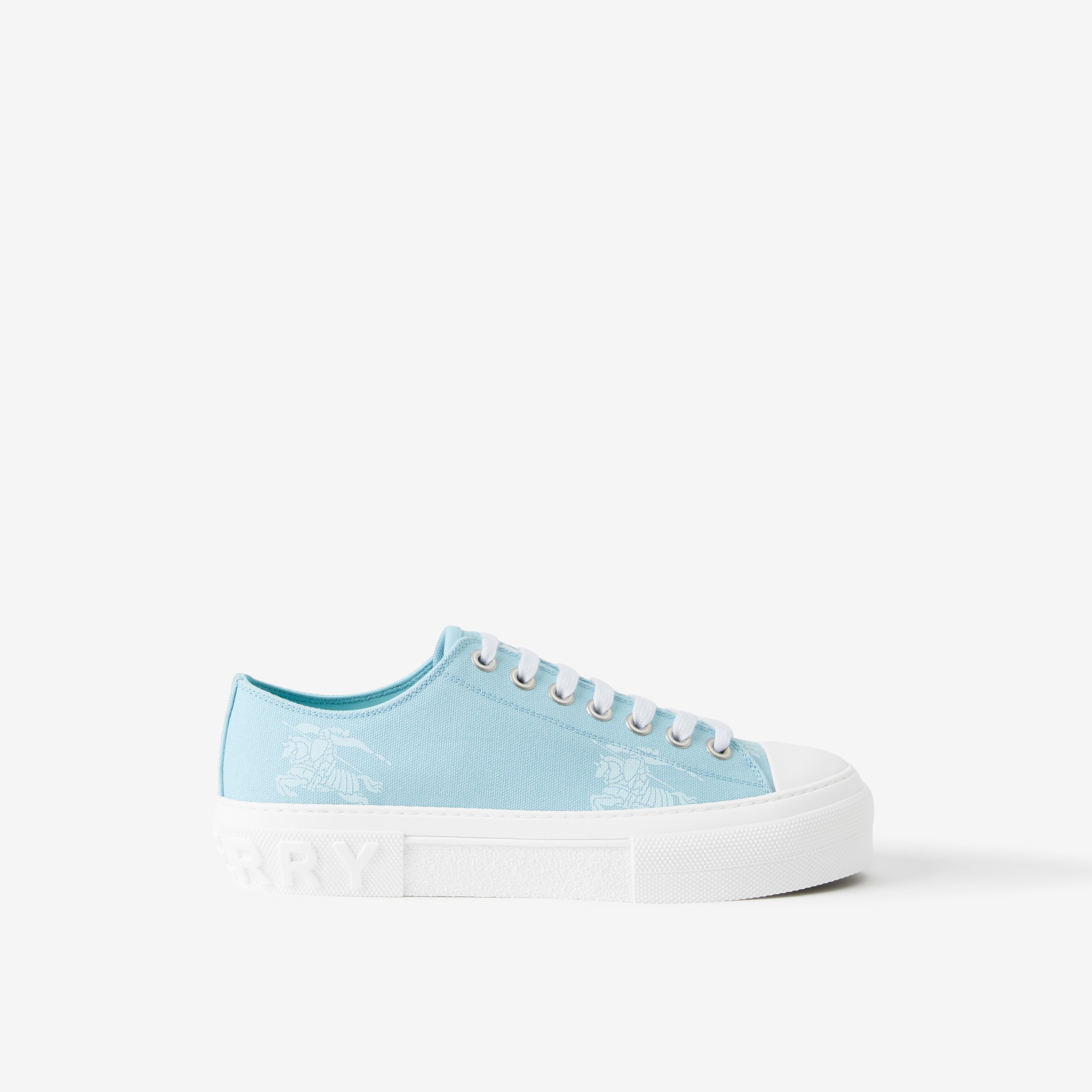 EKD Print Cotton Sneakers in Pale Blue - Women | Burberry® Official - 1