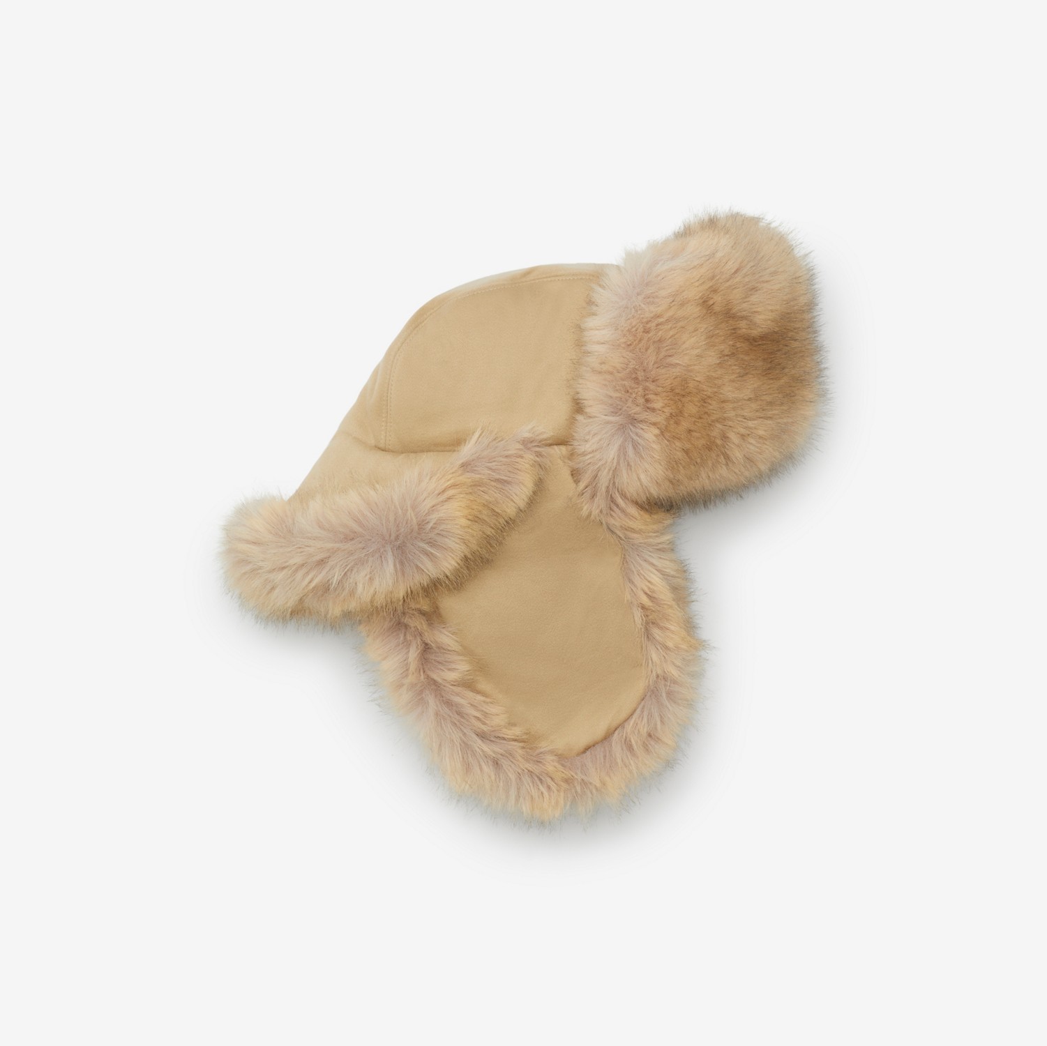 Faux Fur and Cotton Trapper Hat in Honey | Burberry® Official