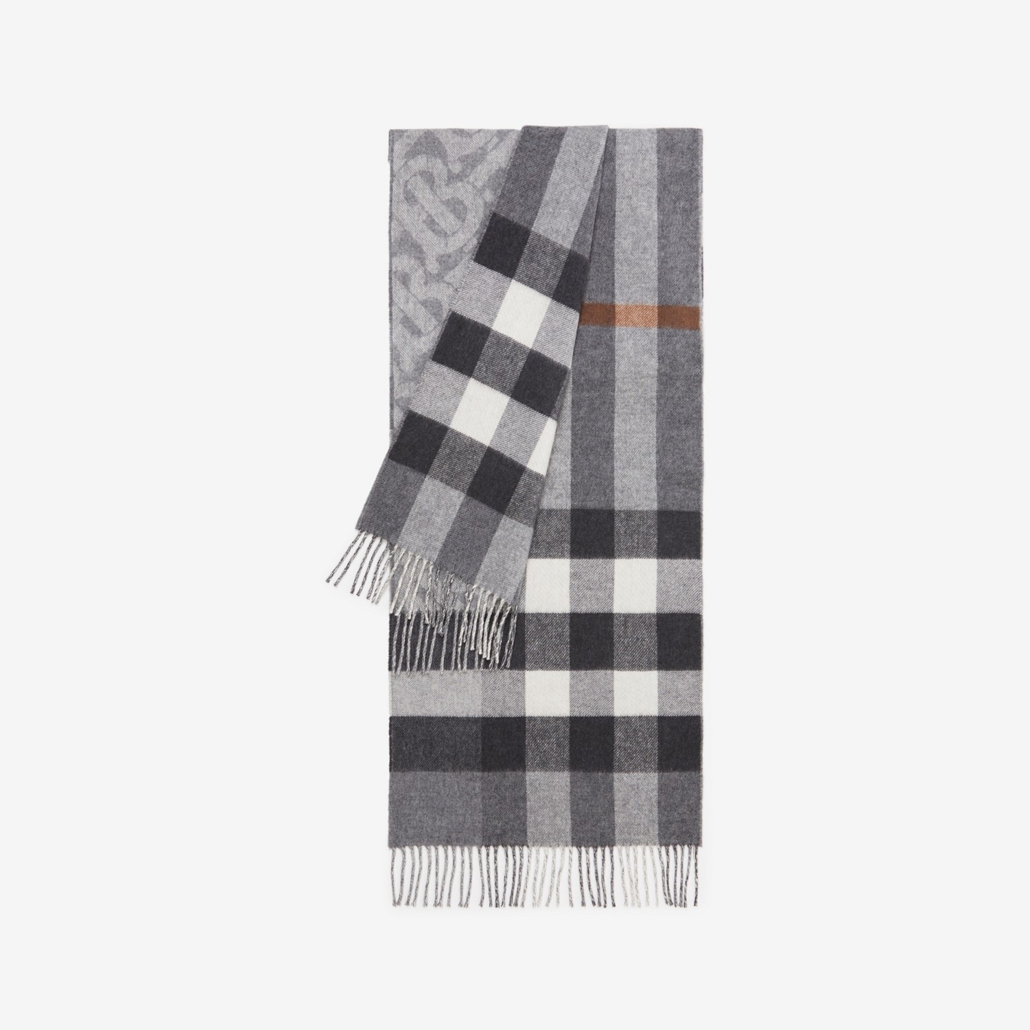 Check Cashmere Reversible Scarf in Mid Grey | Burberry® Official
