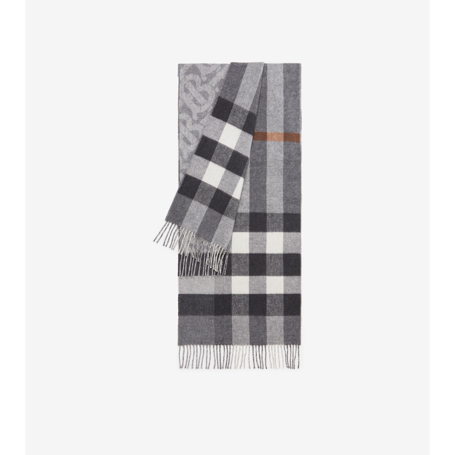 Check Cashmere Reversible Scarf in Mid grey | Burberry® Official