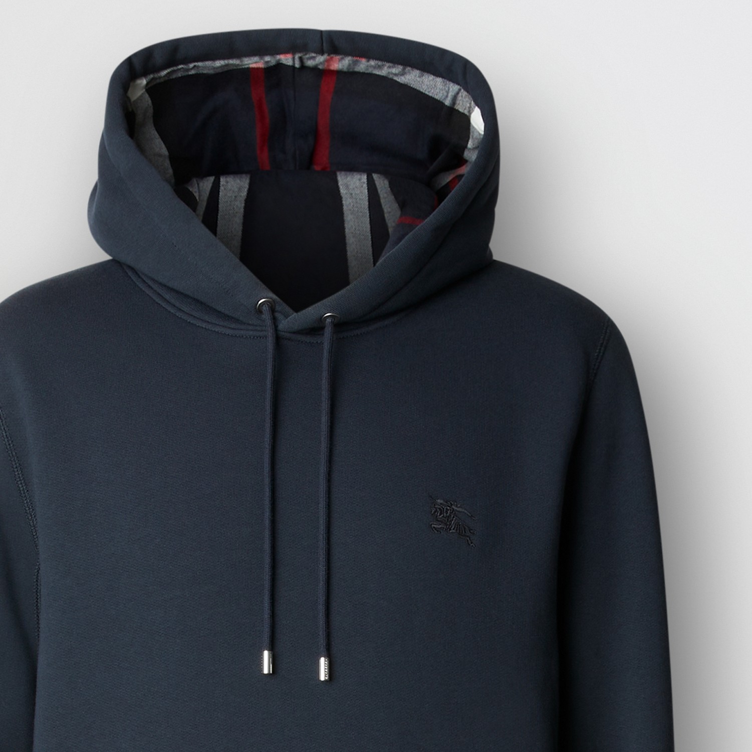 Embroidered EKD Cotton Blend Hoodie in Navy Blue - Men Embroidered EKD Cotton Blend Hoodie in Navy Blue - Men