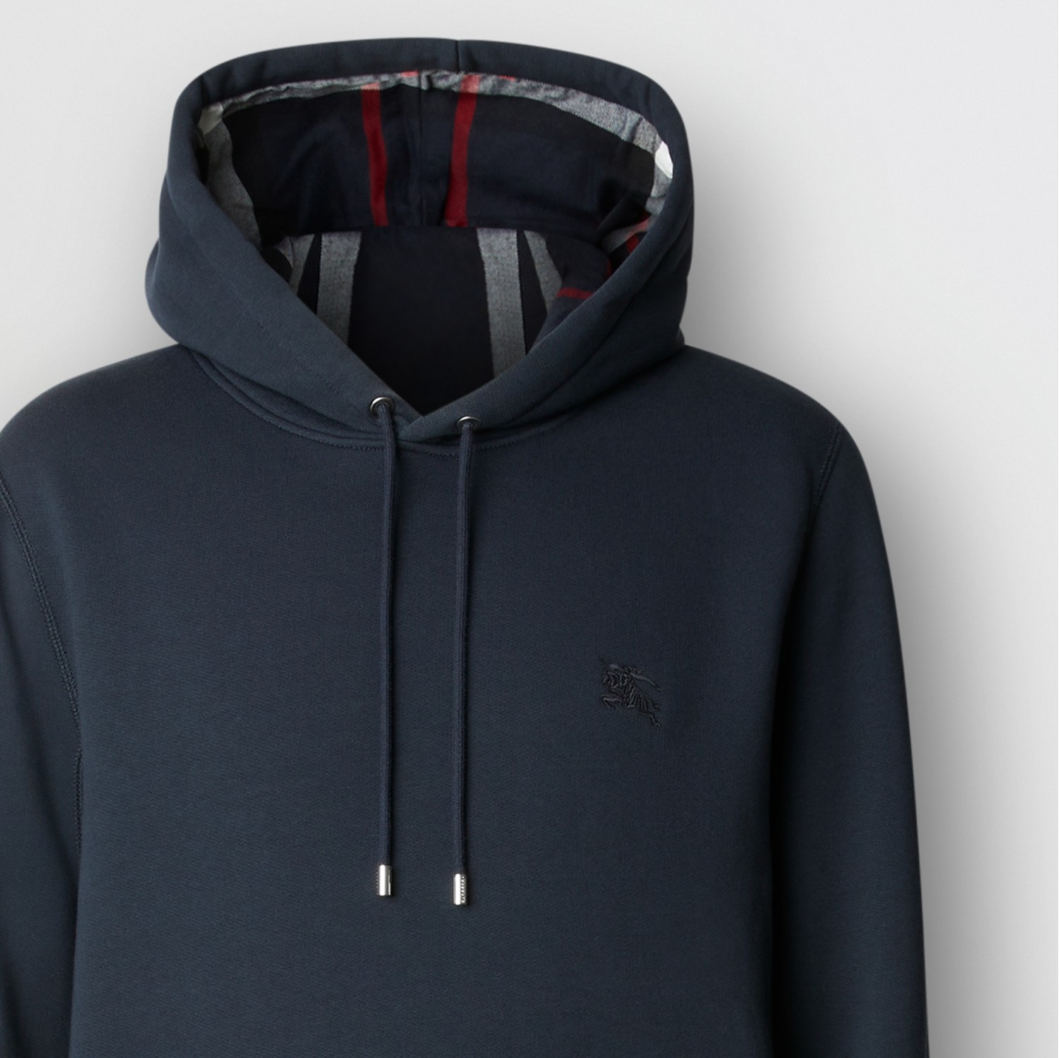 Embroidered EKD Cotton Blend Hoodie Navy - | in Burberry® Official Men