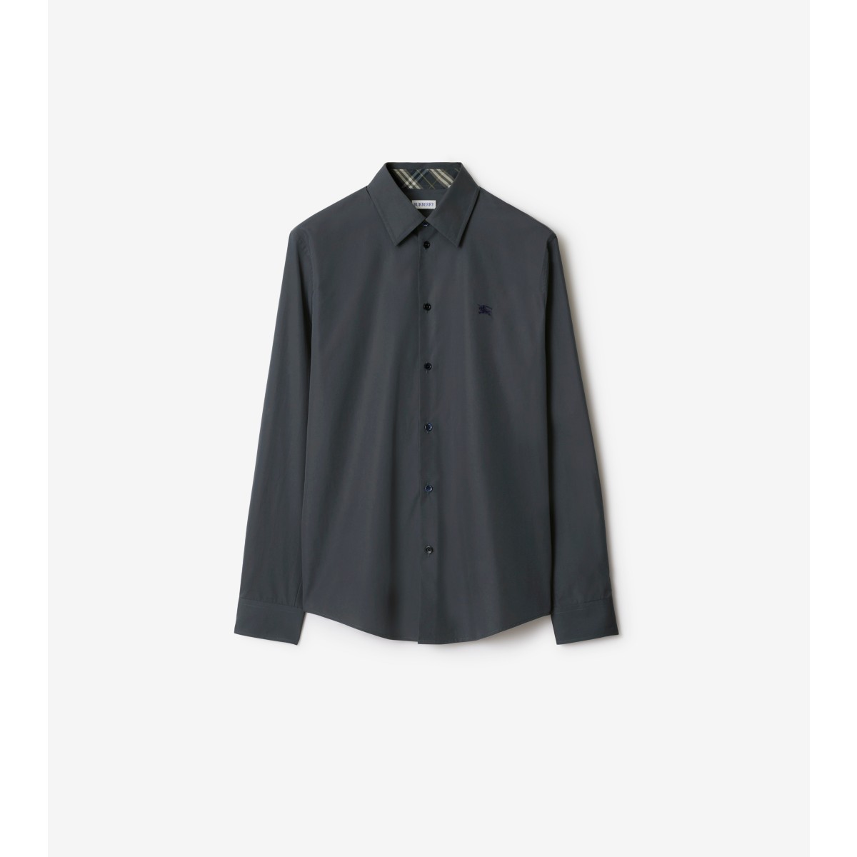 Burberry Slim Fit Cotton Shirt In Indigo