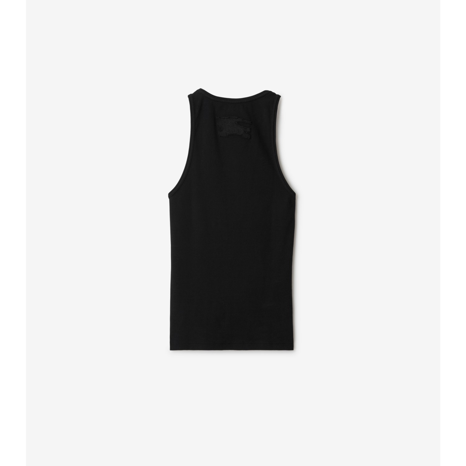 Stretch Cotton Tank Top in Black - Men