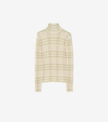 Burberry チェック ビスコース タートルネック セーター (ベージュ) - ウィメンズ | Burberry®公式サイト