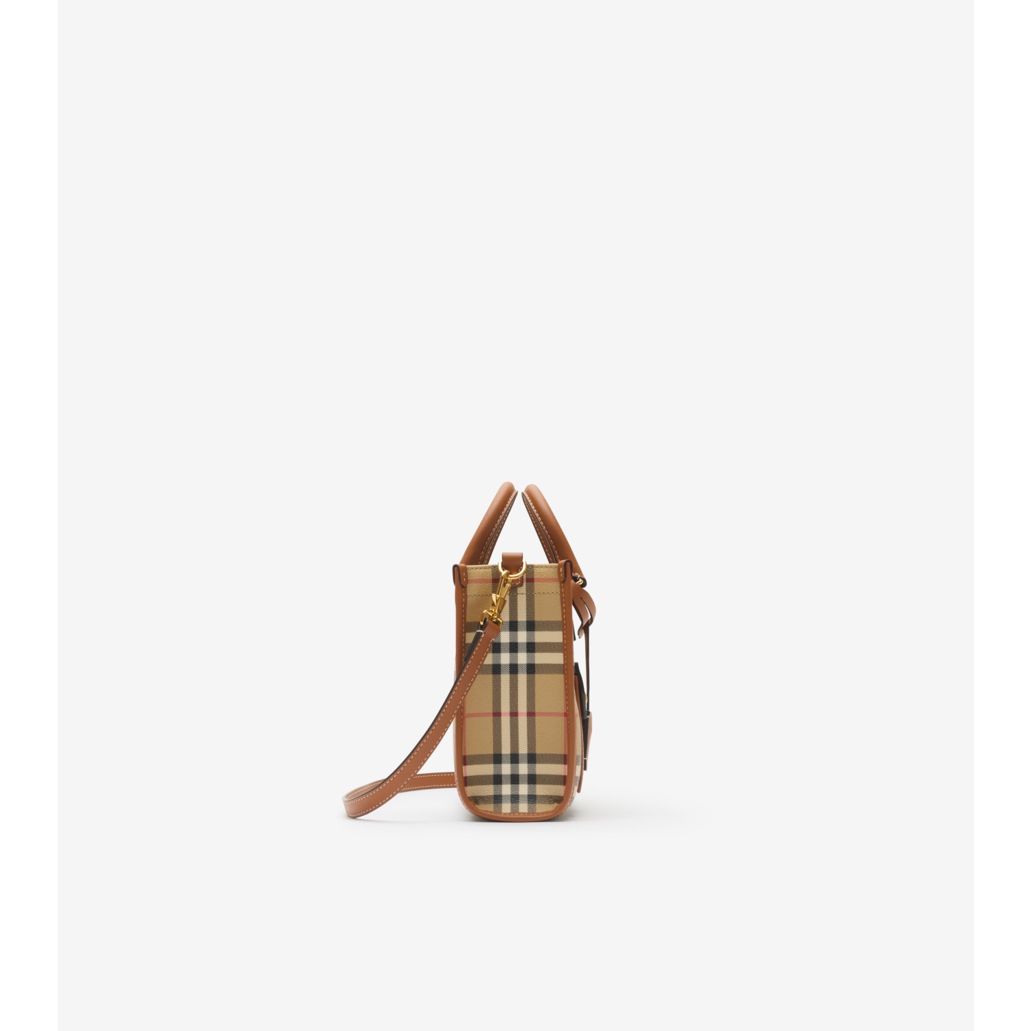 Mini Freya Tote in Archive beige/briar brown - Women | Burberry