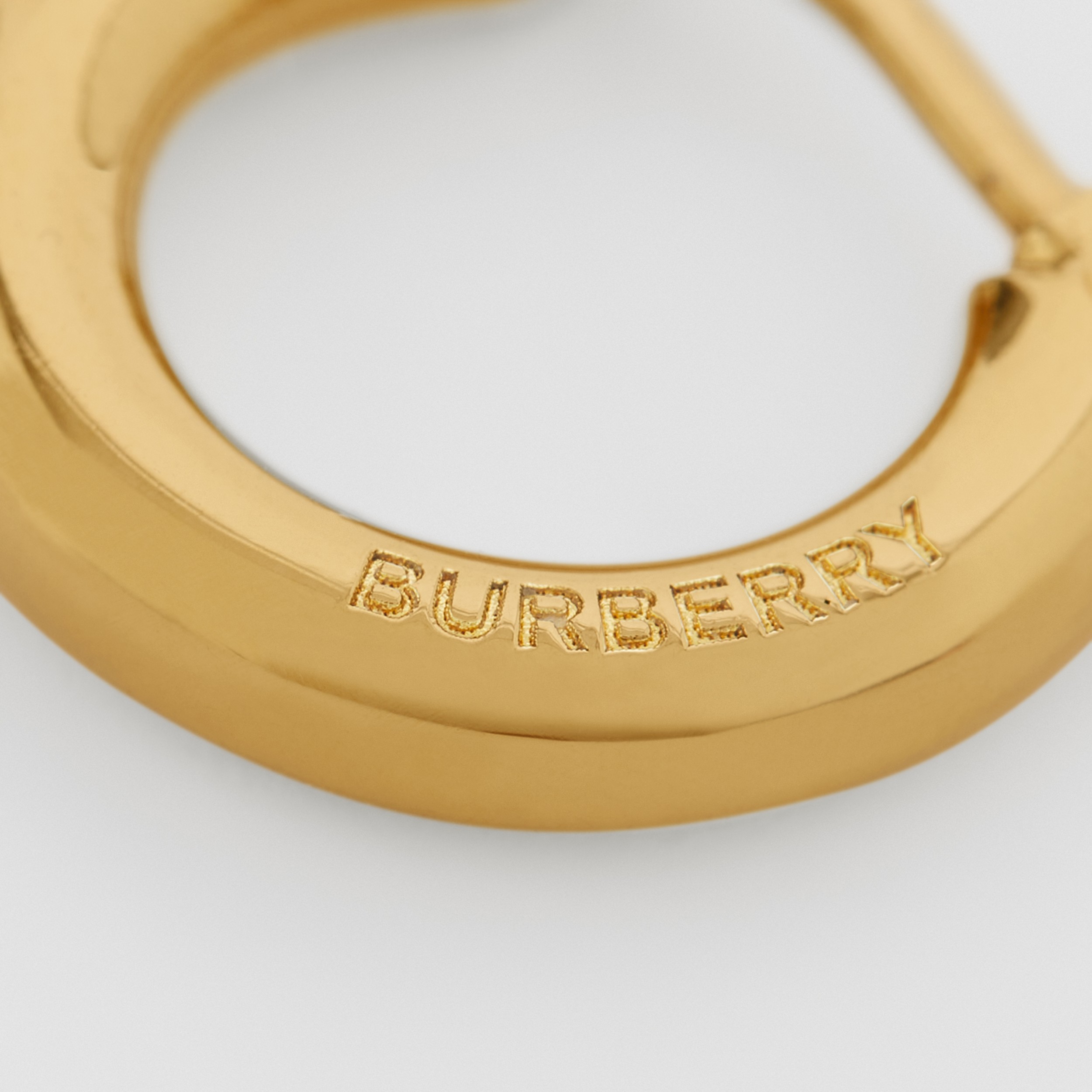 Logo Detail Gold-Plated Hoop Earrings in Light - Women | Burberry® Official - 2