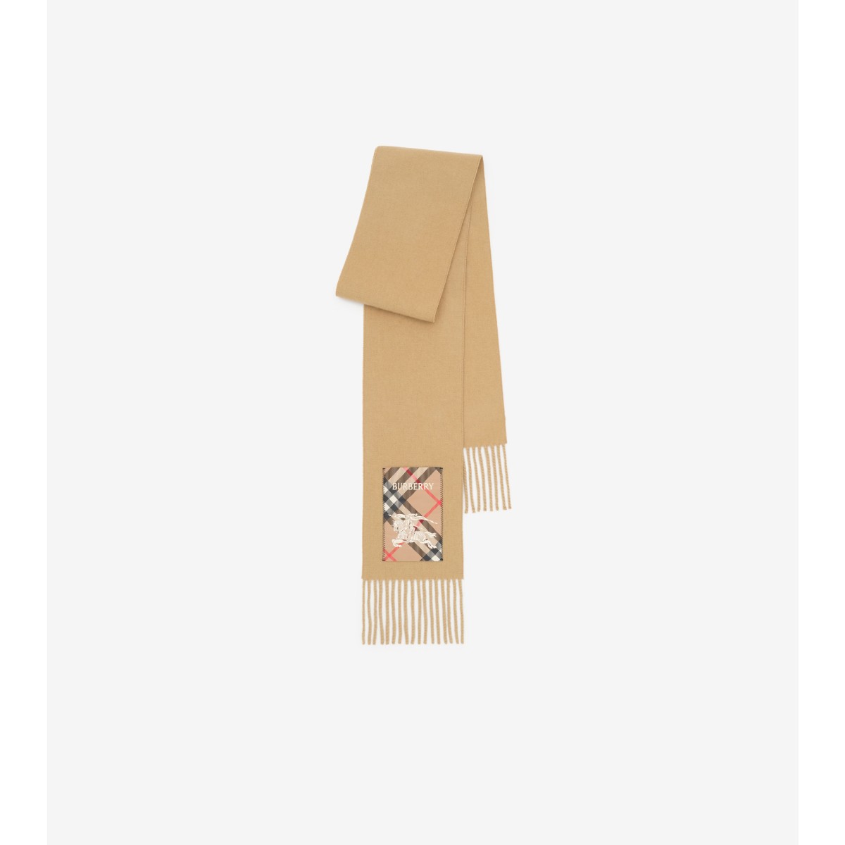  Check Narrow Label Cashmere Scarf