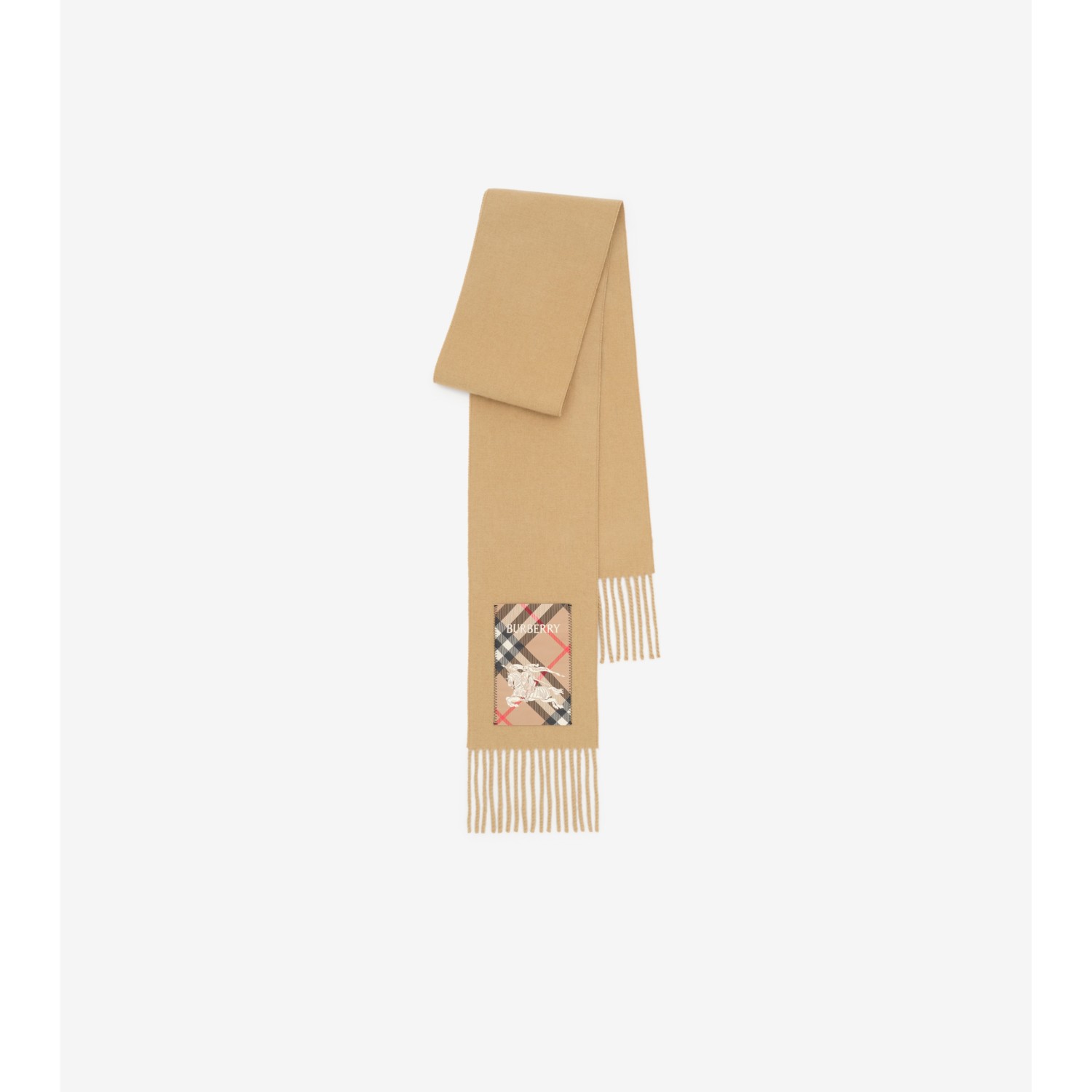 Narrow Check Label Cashmere Scarf - thumbnail 9