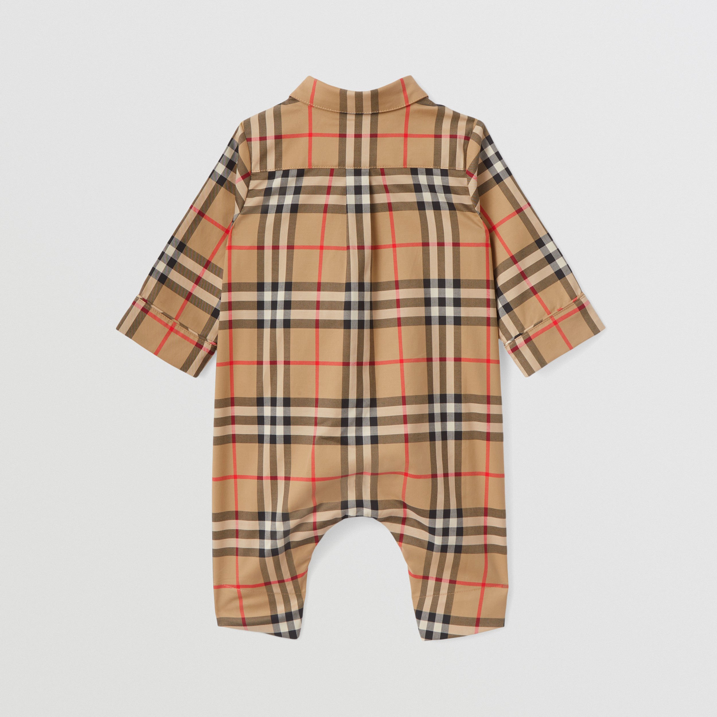 Vintage Check Cotton Twill Jumpsuit in Archive Beige - Children | Burberry® Official - 4