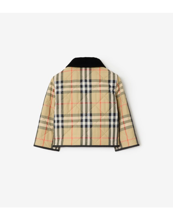 Check Quilted Nylon Barn Jacket