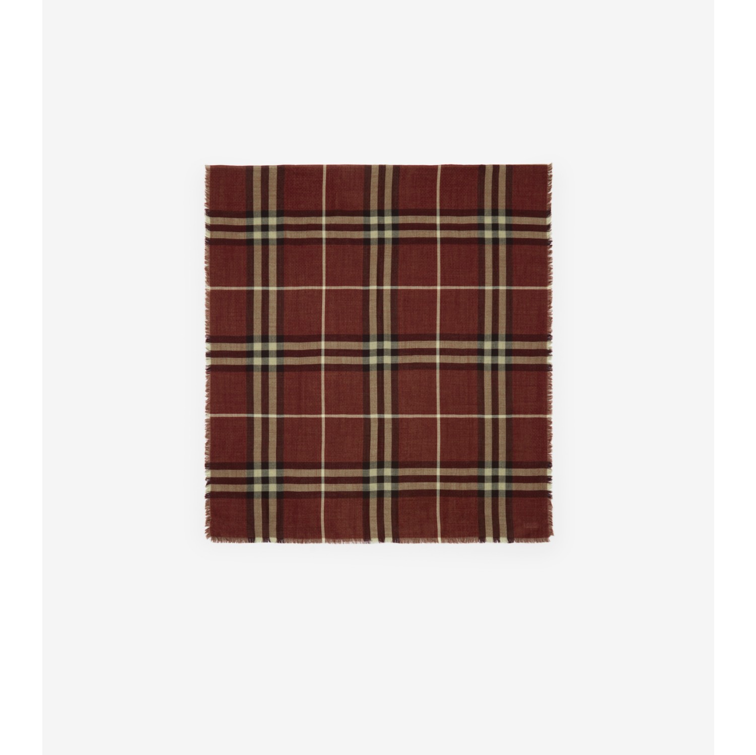 Wide Reversible Check Wool Silk Scarf