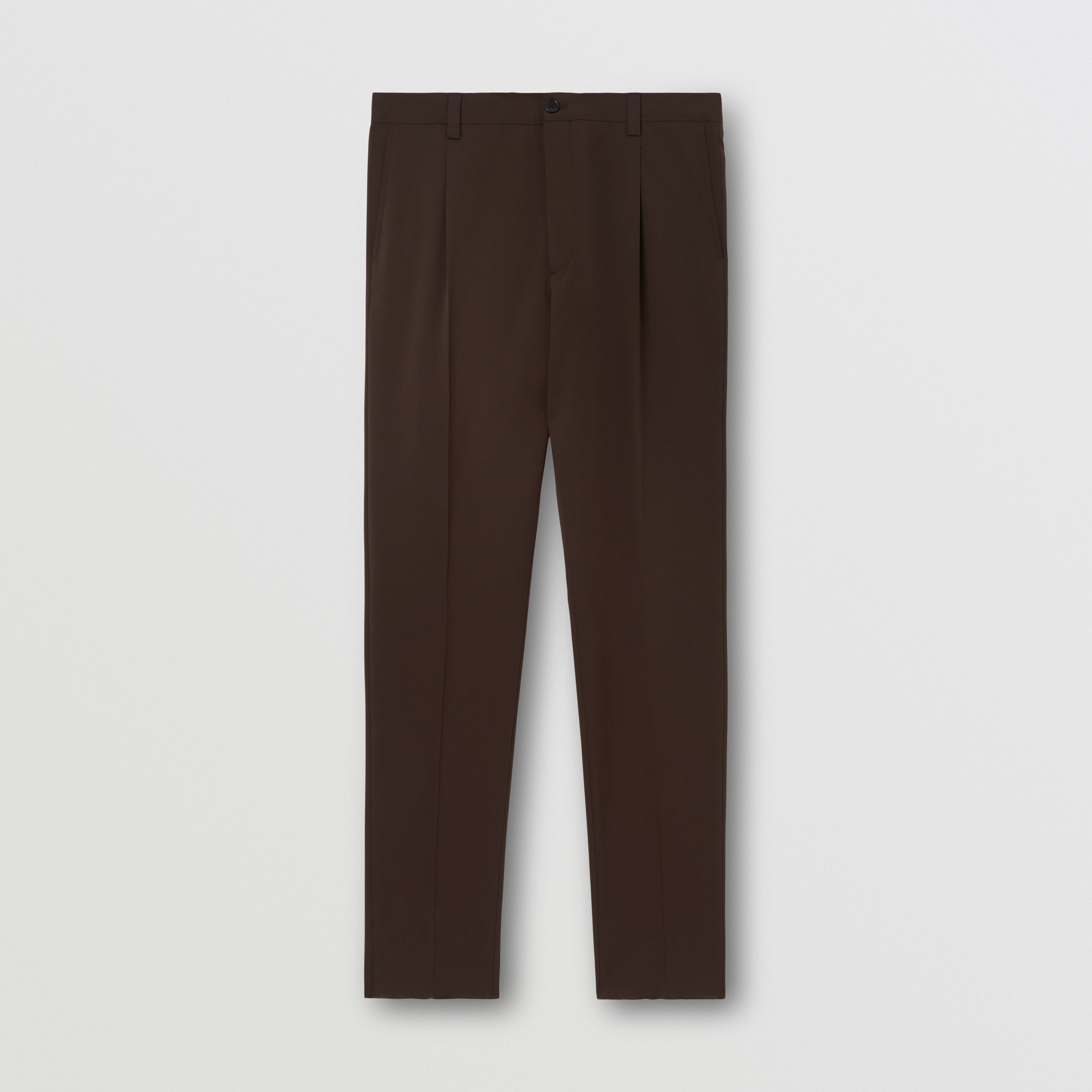 Wool Tailored Trousers in Dark Umber - Men | Burberry® Official - 4