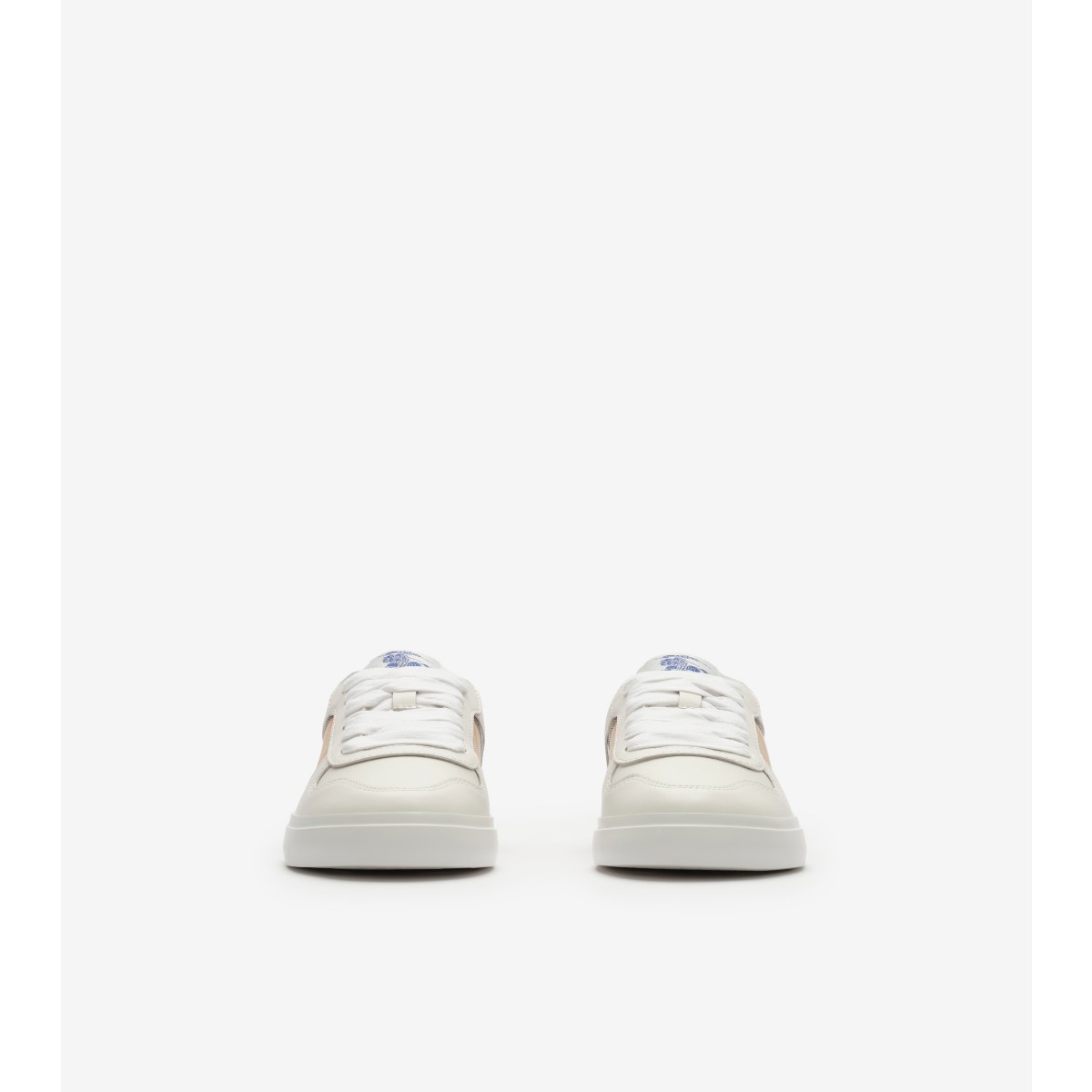  Check and Leather Sneakers