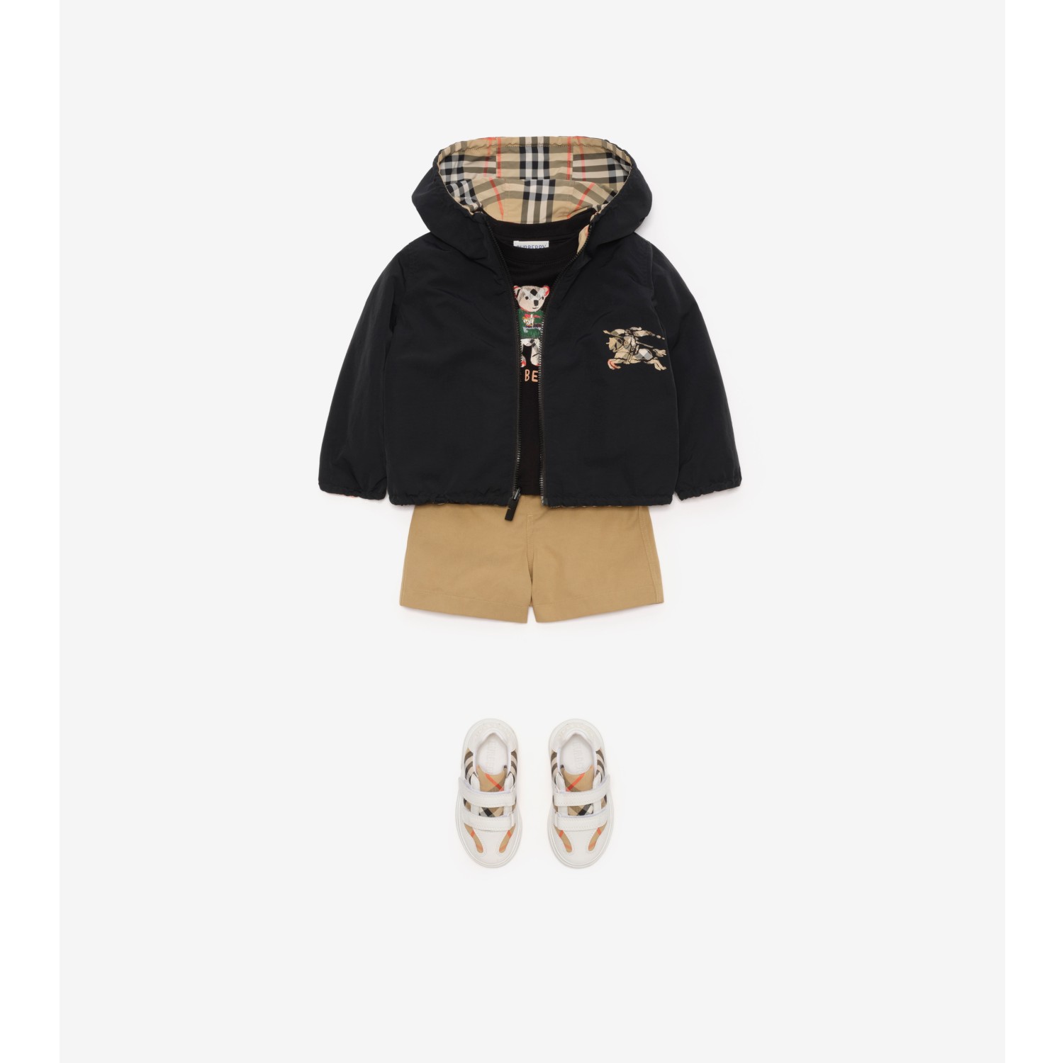 Reversible Check Hooded Jacket