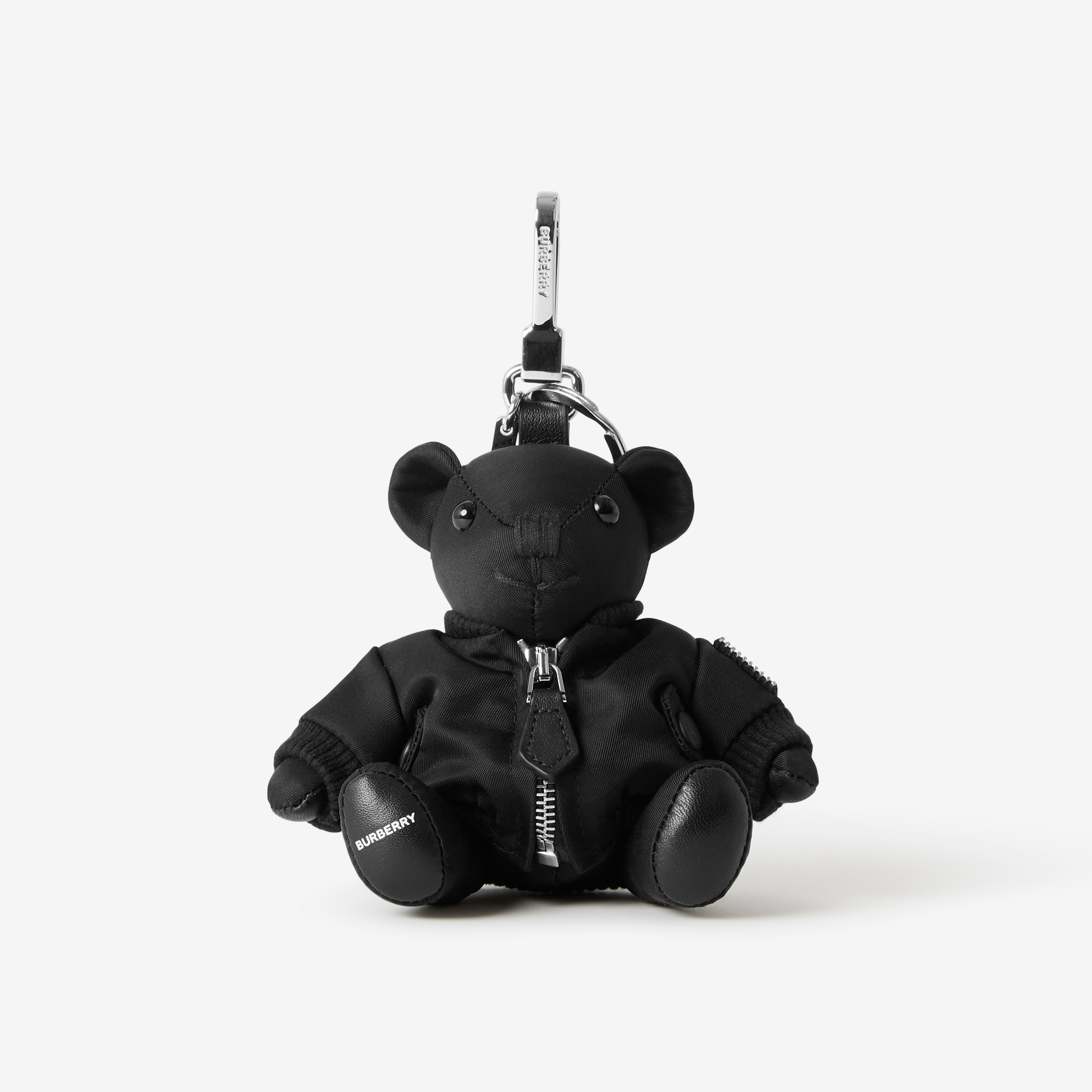Thomas Bear Charm in Bomber Jacket in Black | Burberry® Official - 1