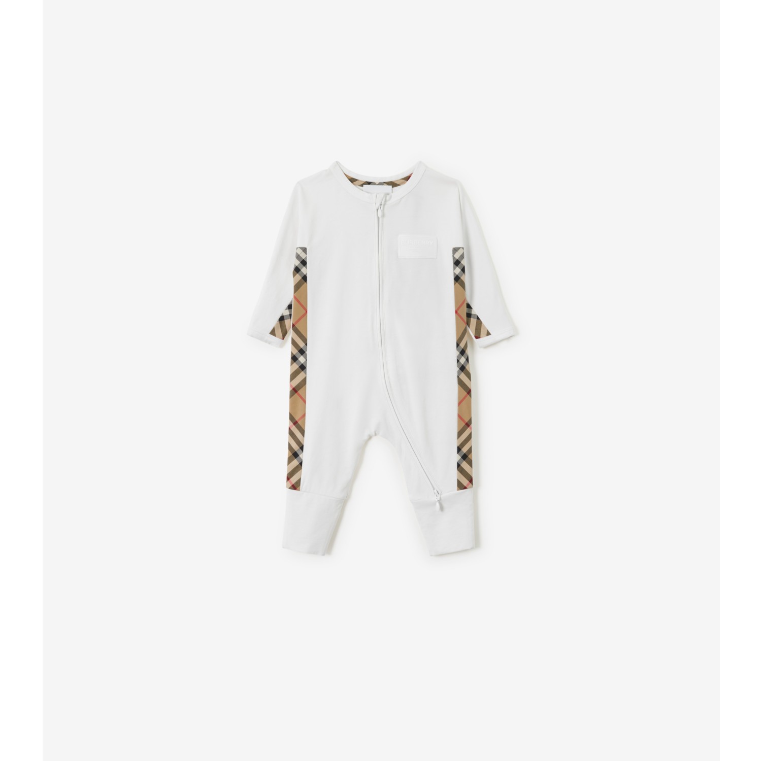 Cotton Blend Three piece Baby Gift Set in White Children Burberry Official