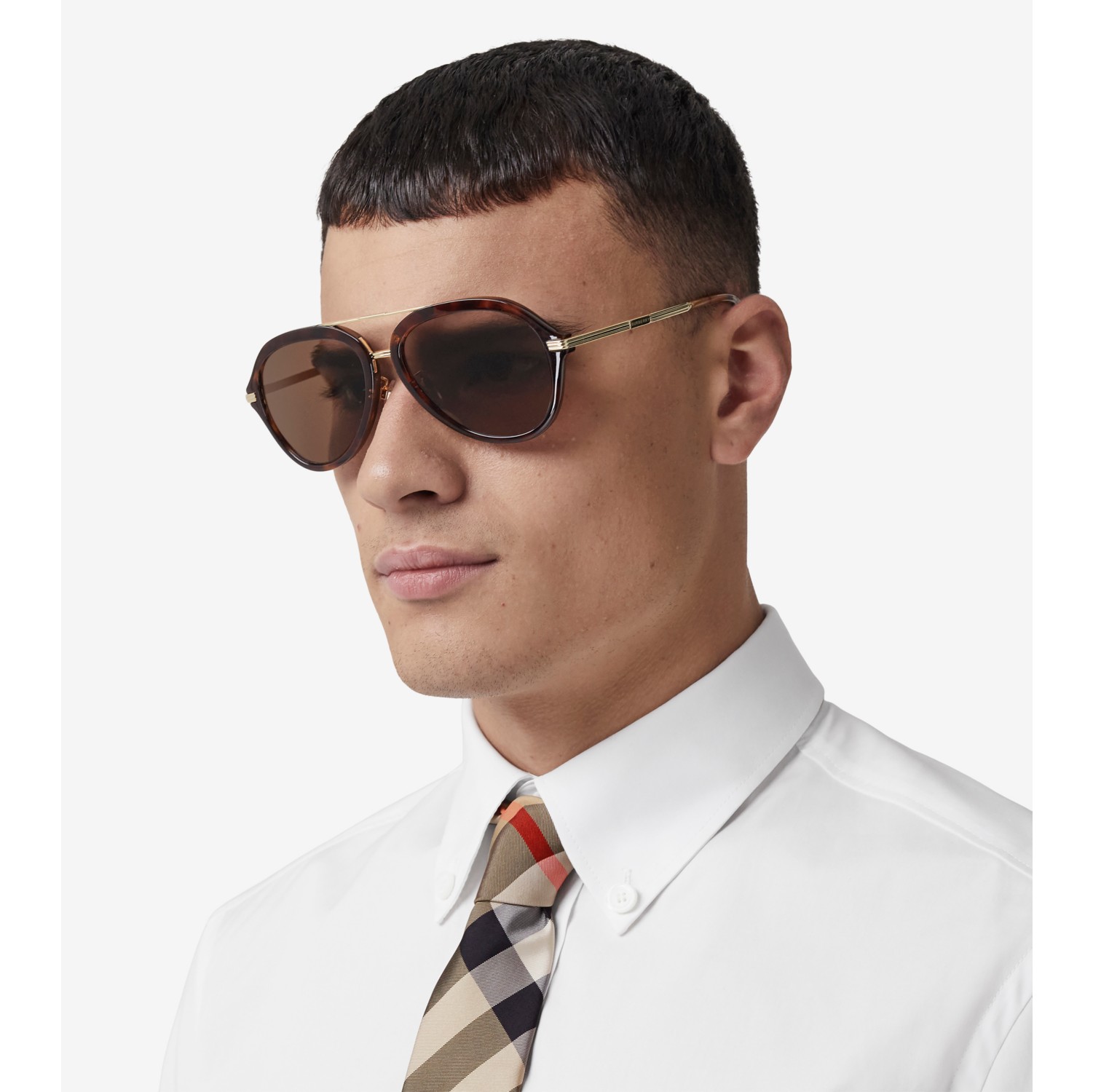 check detail pilot sunglasses