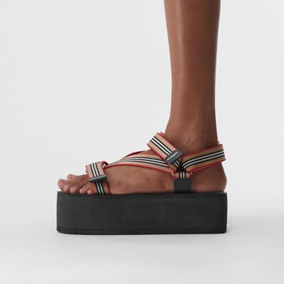 burberry icon stripe platform sandals