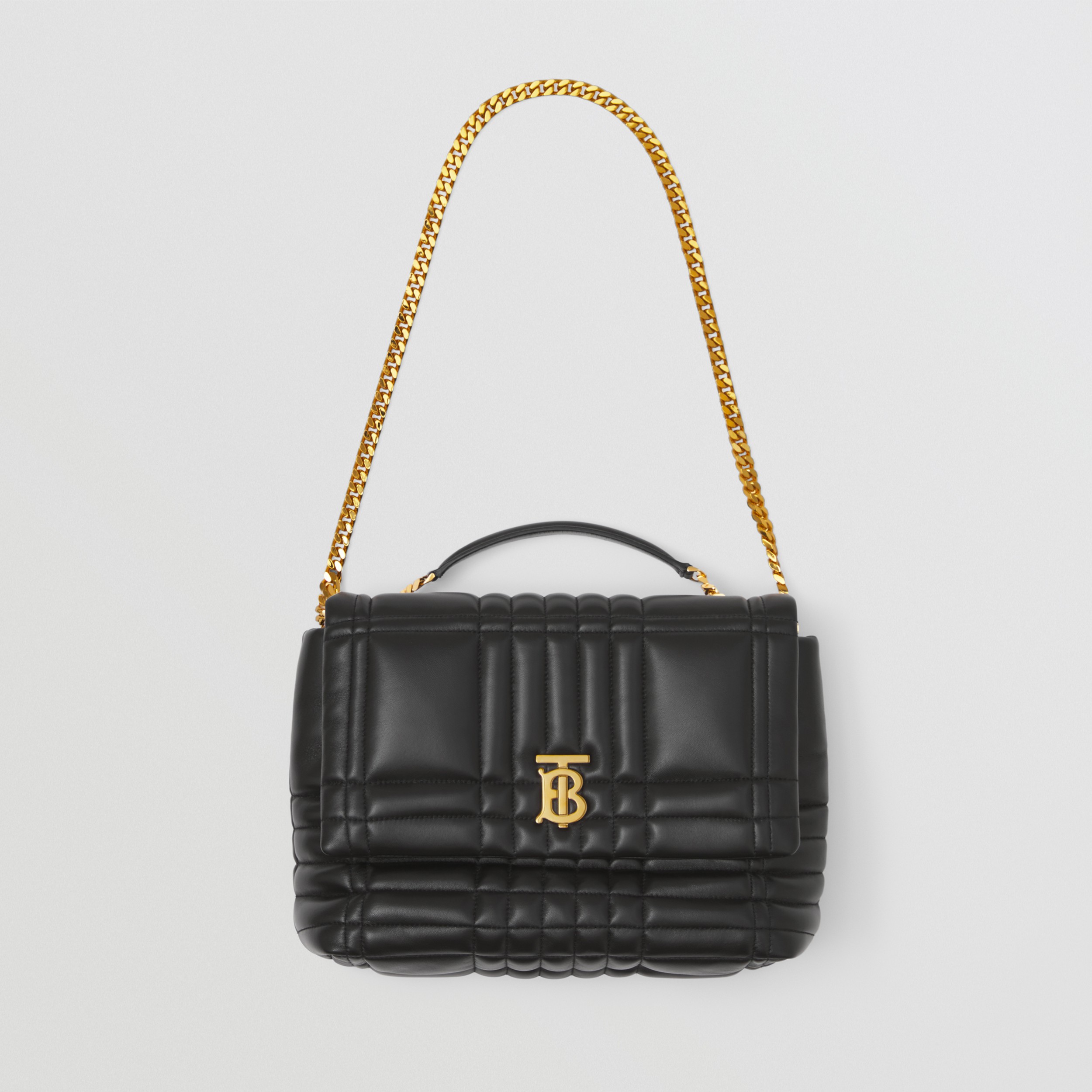 Quilted Leather Medium Lola Satchel in Black | Burberry® Official - 4