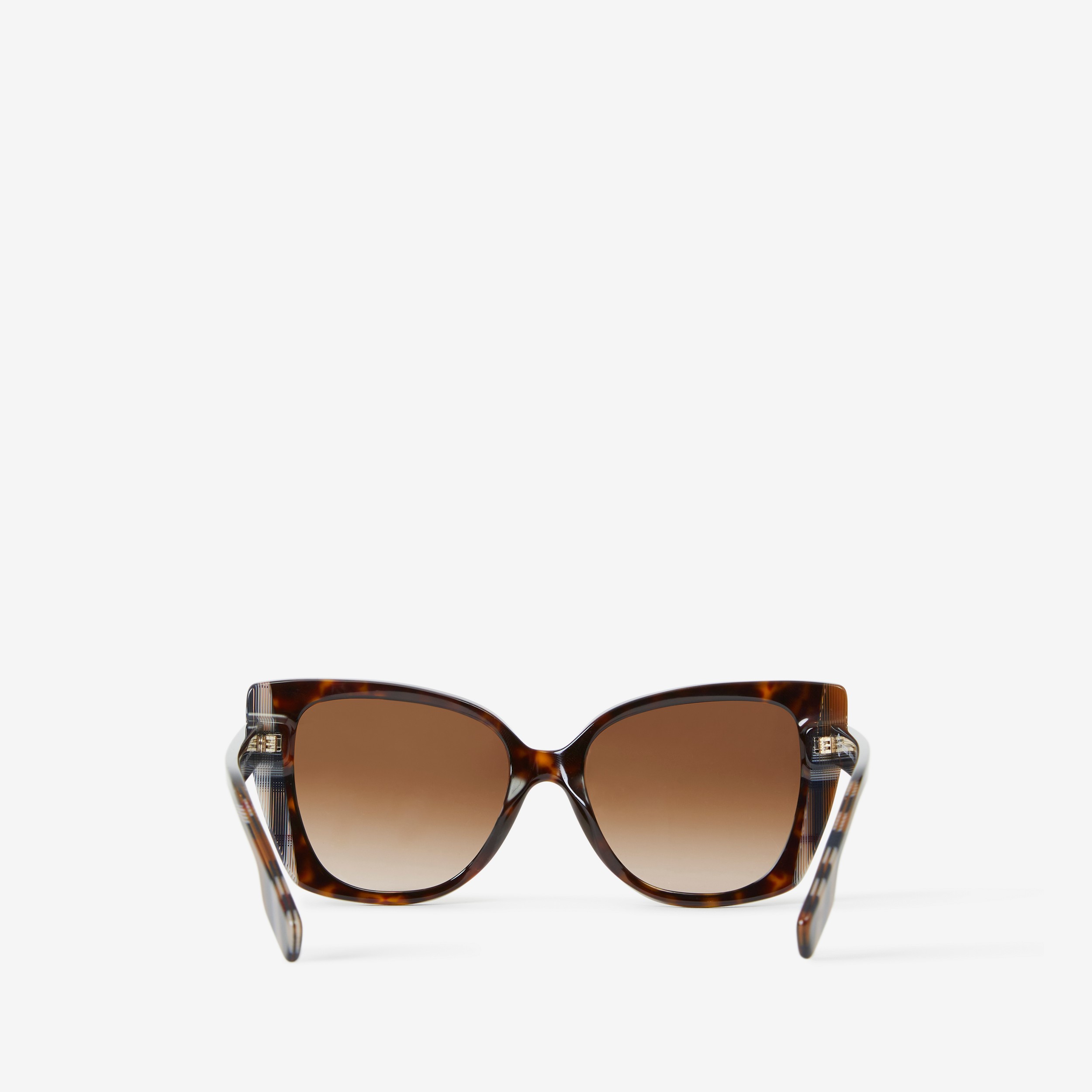 Oversize-Cat-Eye-Sonnenbrille in Check (Schildpattfarben) - Damen | Burberry® - 3