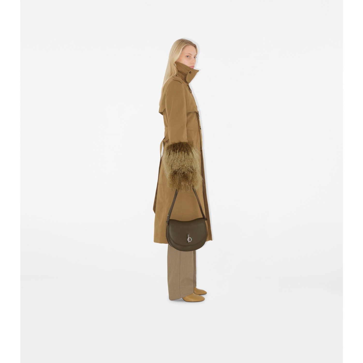 Langer Trenchcoat aus Baumwolle und Nylon